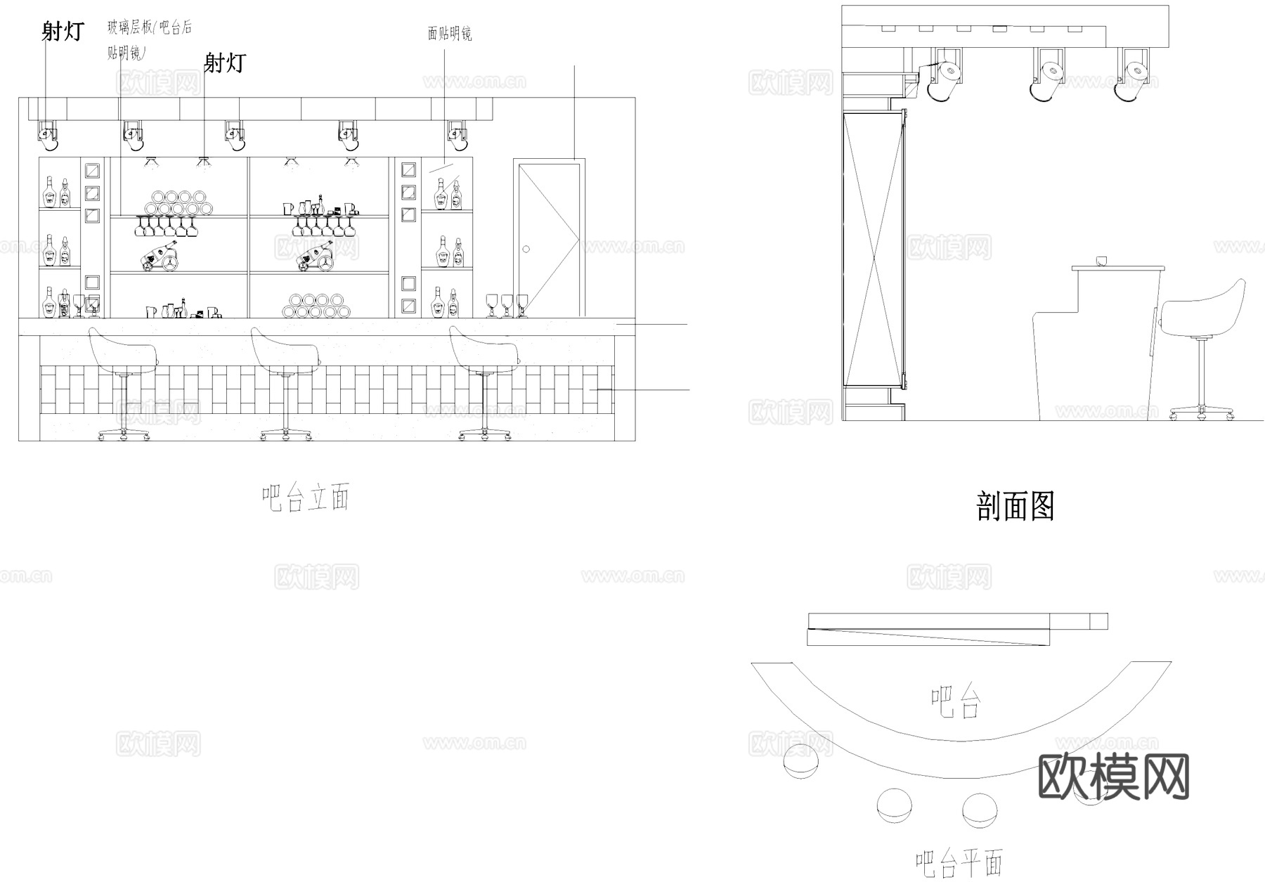 咖啡厅室内工装CAD施工图cad施工图