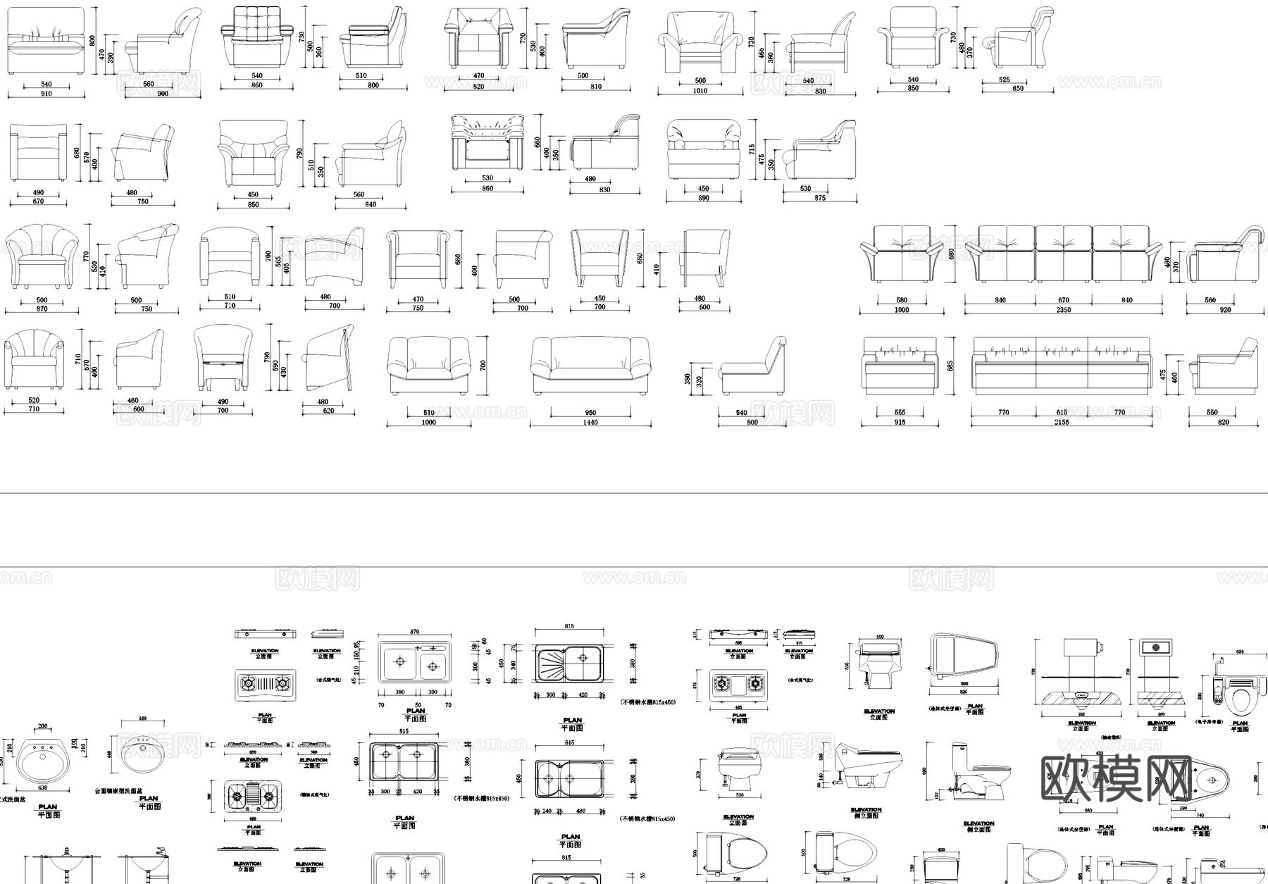 综合家具构件装饰工装CAD图块图库cad施工图