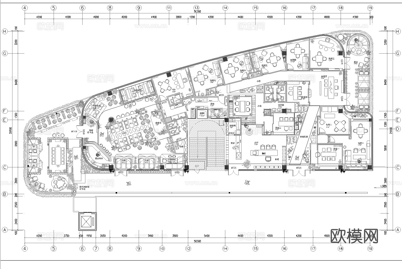 2000平茶楼 茶馆  最新全套施工图合集cad施工图