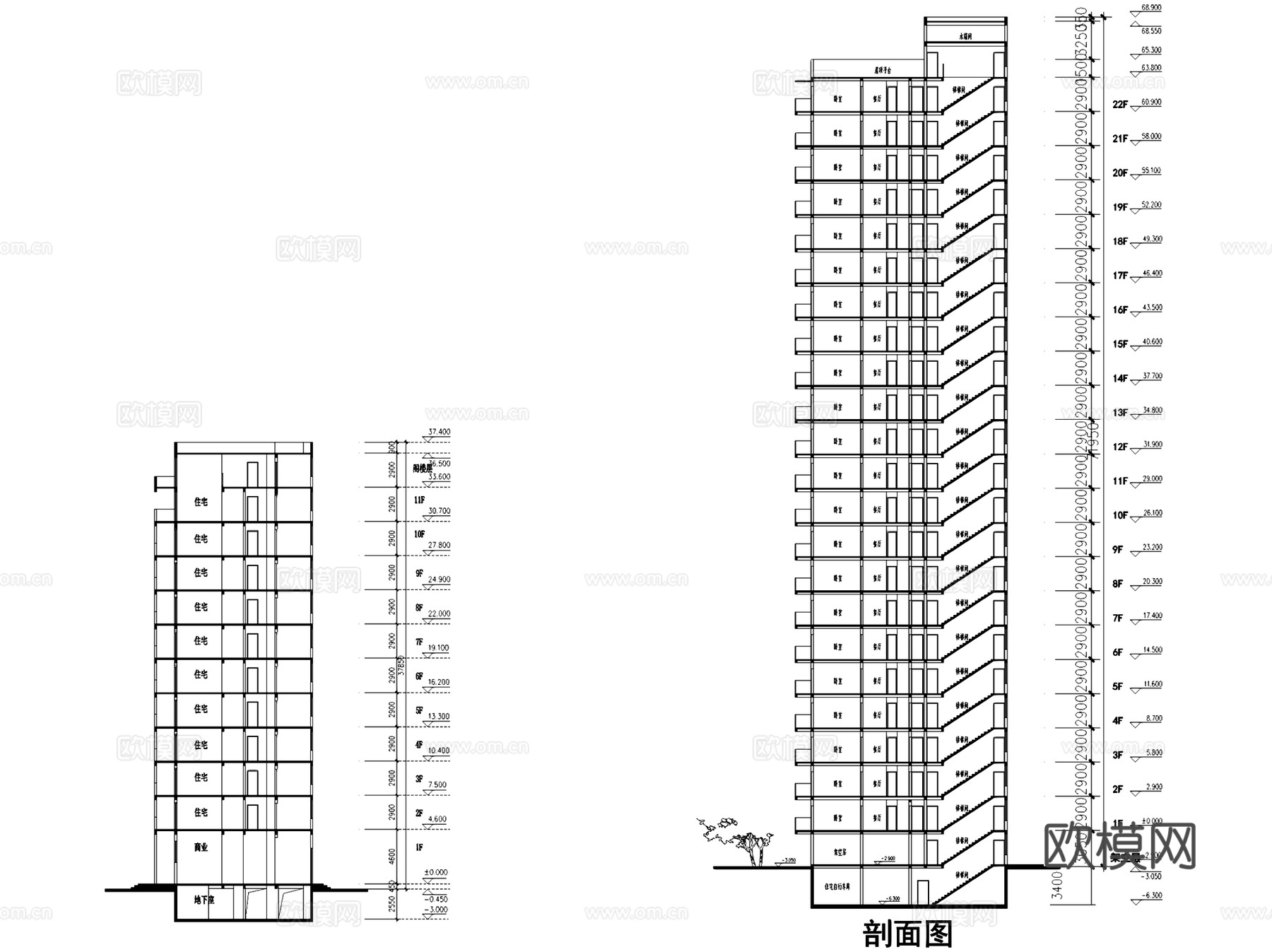 无锡天奇小区规划建筑CAD施工图cad施工图