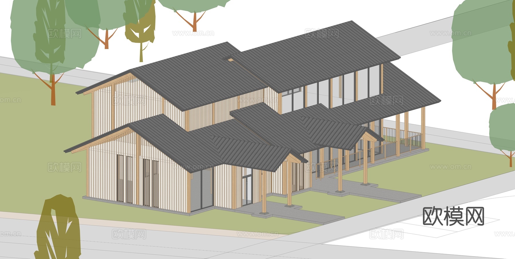 独栋别墅su模型