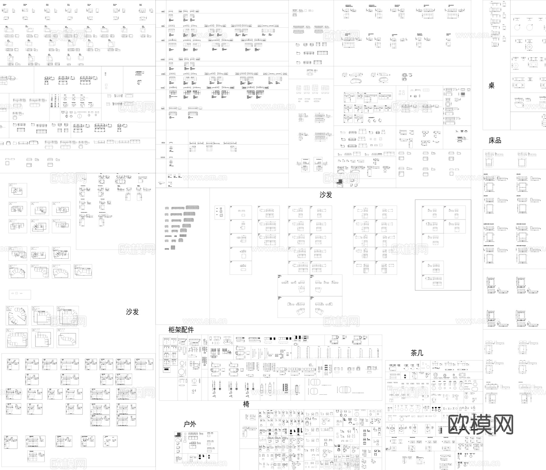 意大利Baxter三视图cad图库cad施工图