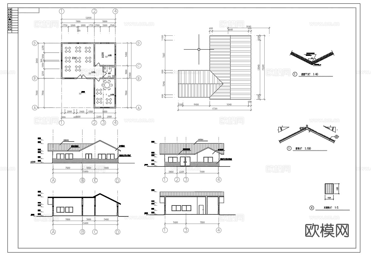 茶楼 茶馆  最新全套施工图合集cad施工图