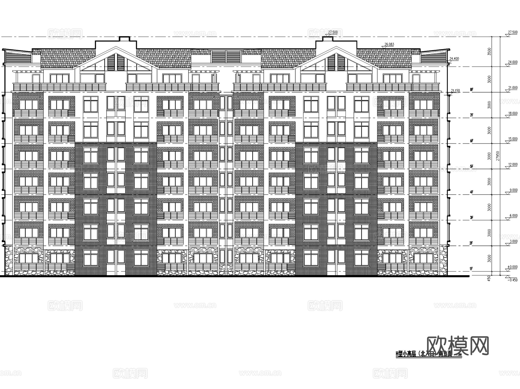 兴隆百果度假庄园小高层建筑CAD施工图+SU模型cad施工图