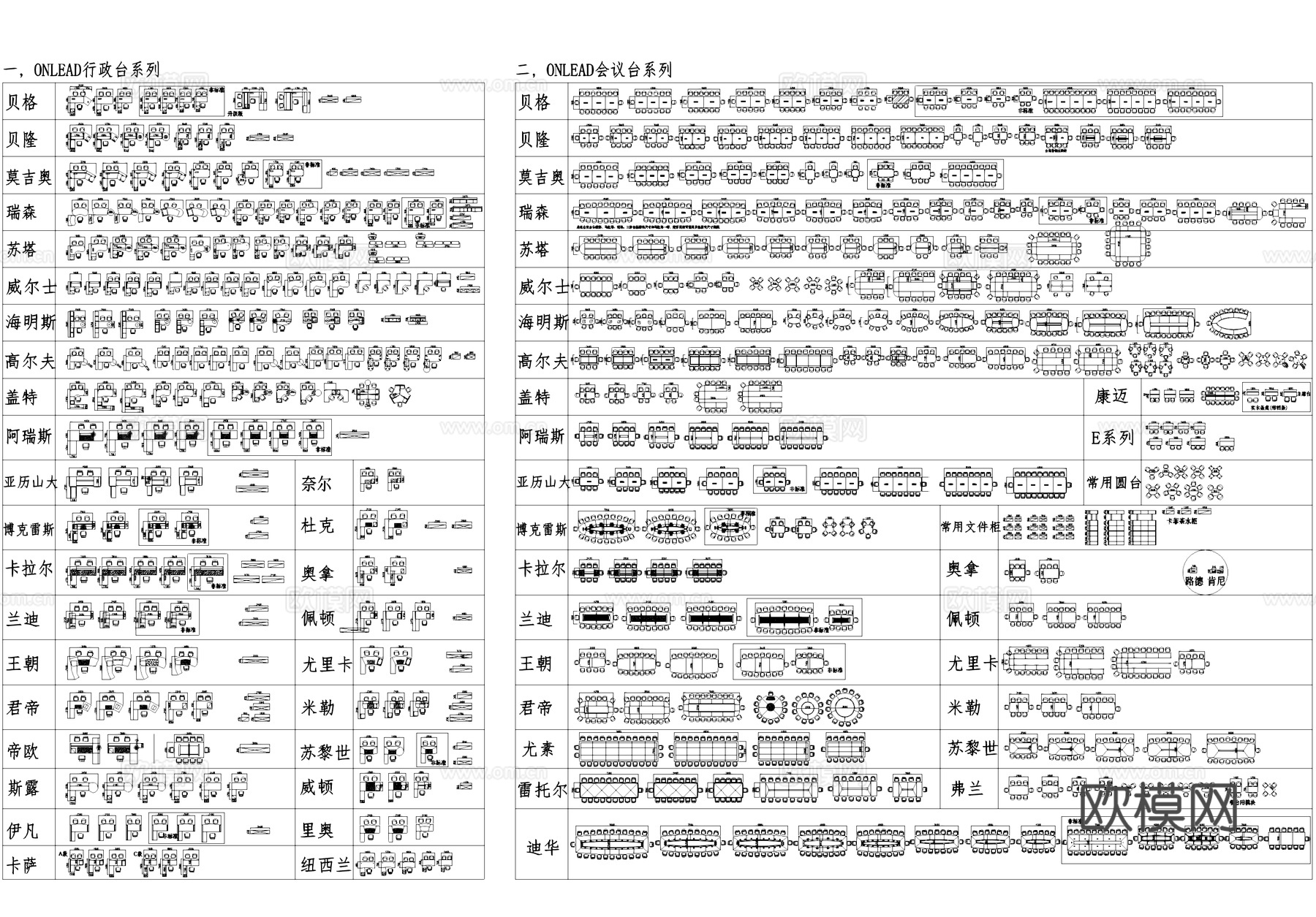 办公桌椅沙发家具图块图库cad施工图