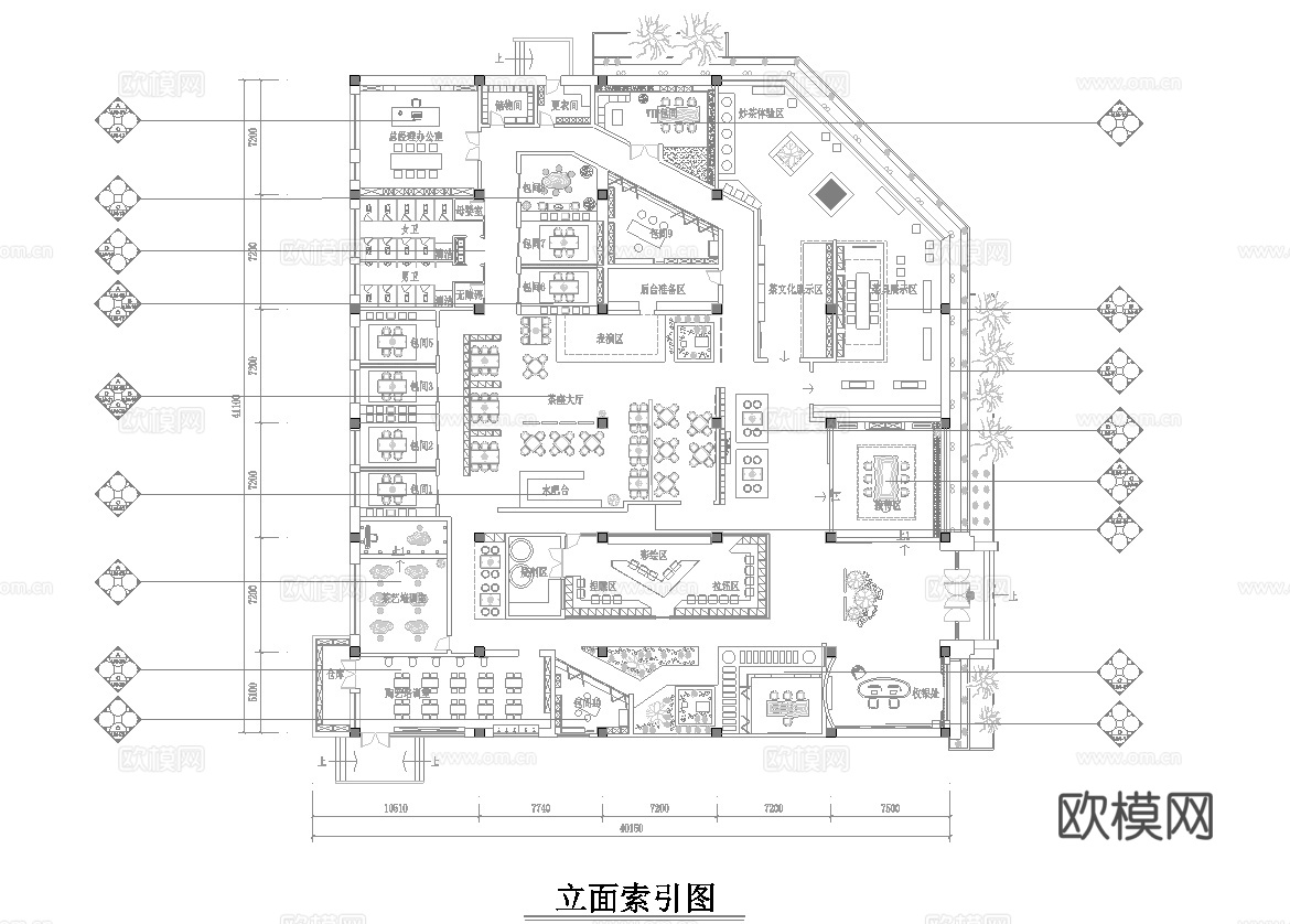 1200平茶楼 茶馆  最新全套施工图合集cad施工图