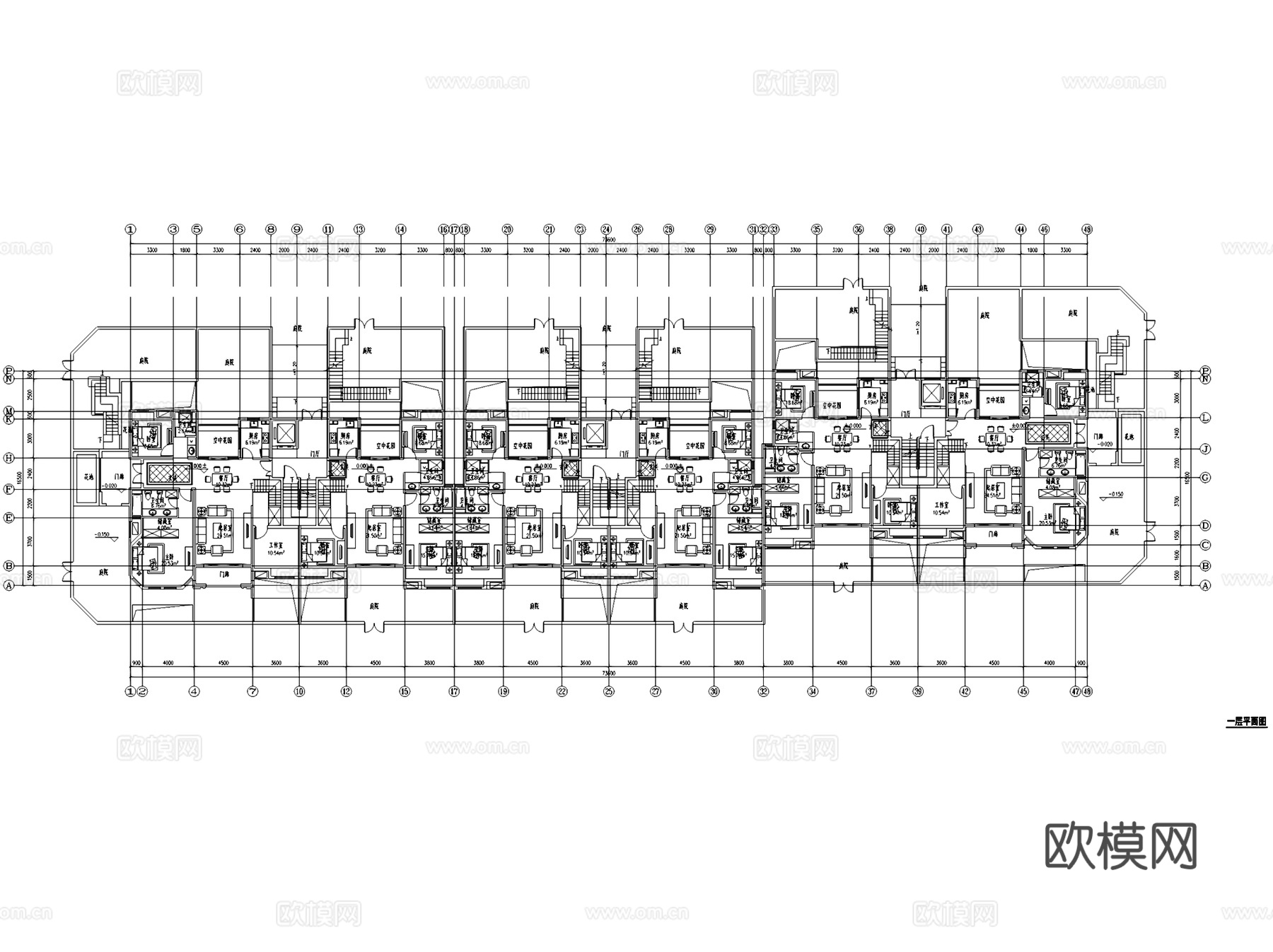 无锡融侨观邸花园洋房建筑CAD施工图+SU模型cad施工图
