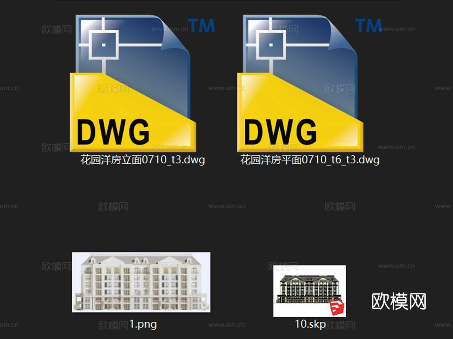 无锡融侨观邸花园洋房建筑CAD施工图+SU模型cad施工图