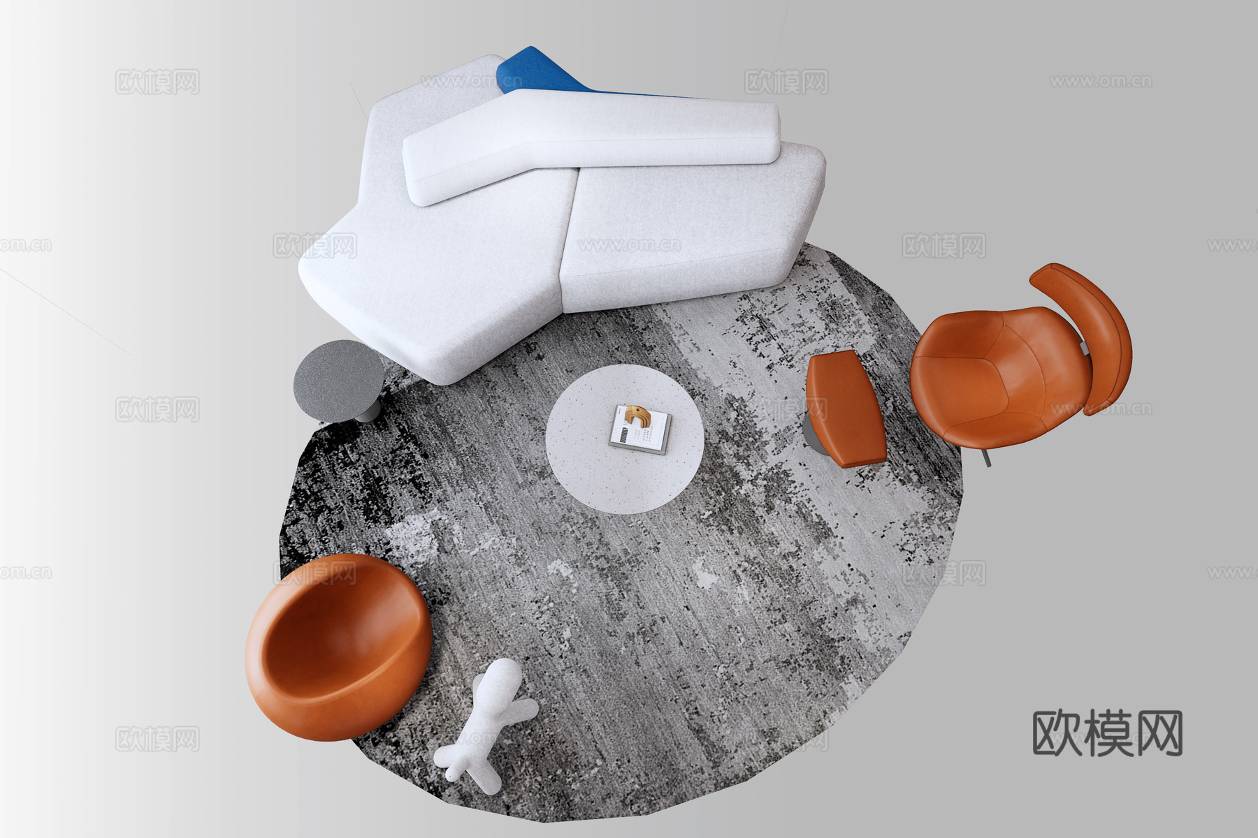 现代沙发组合su模型