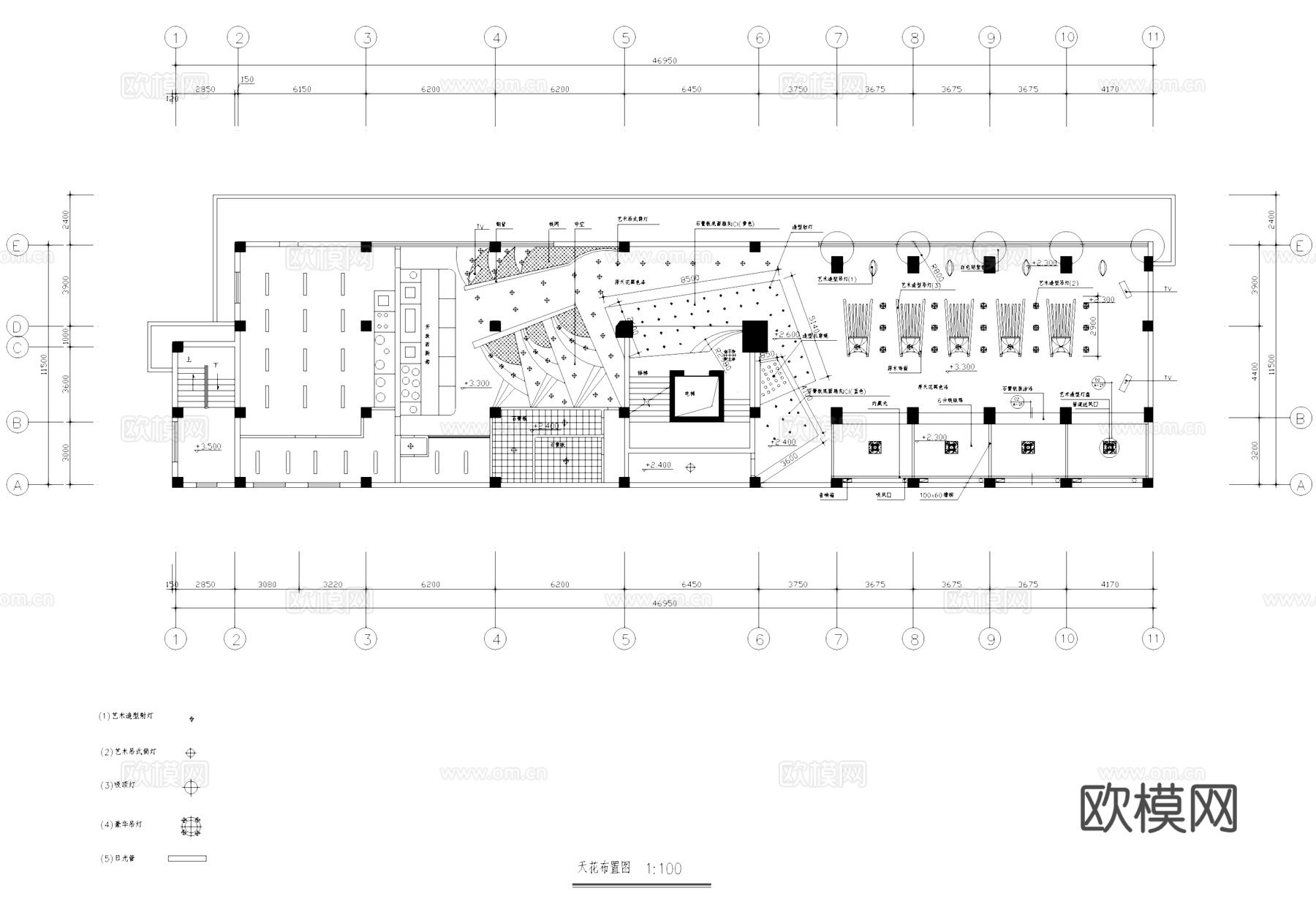 西餐厅室内工装CAD施工图cad施工图