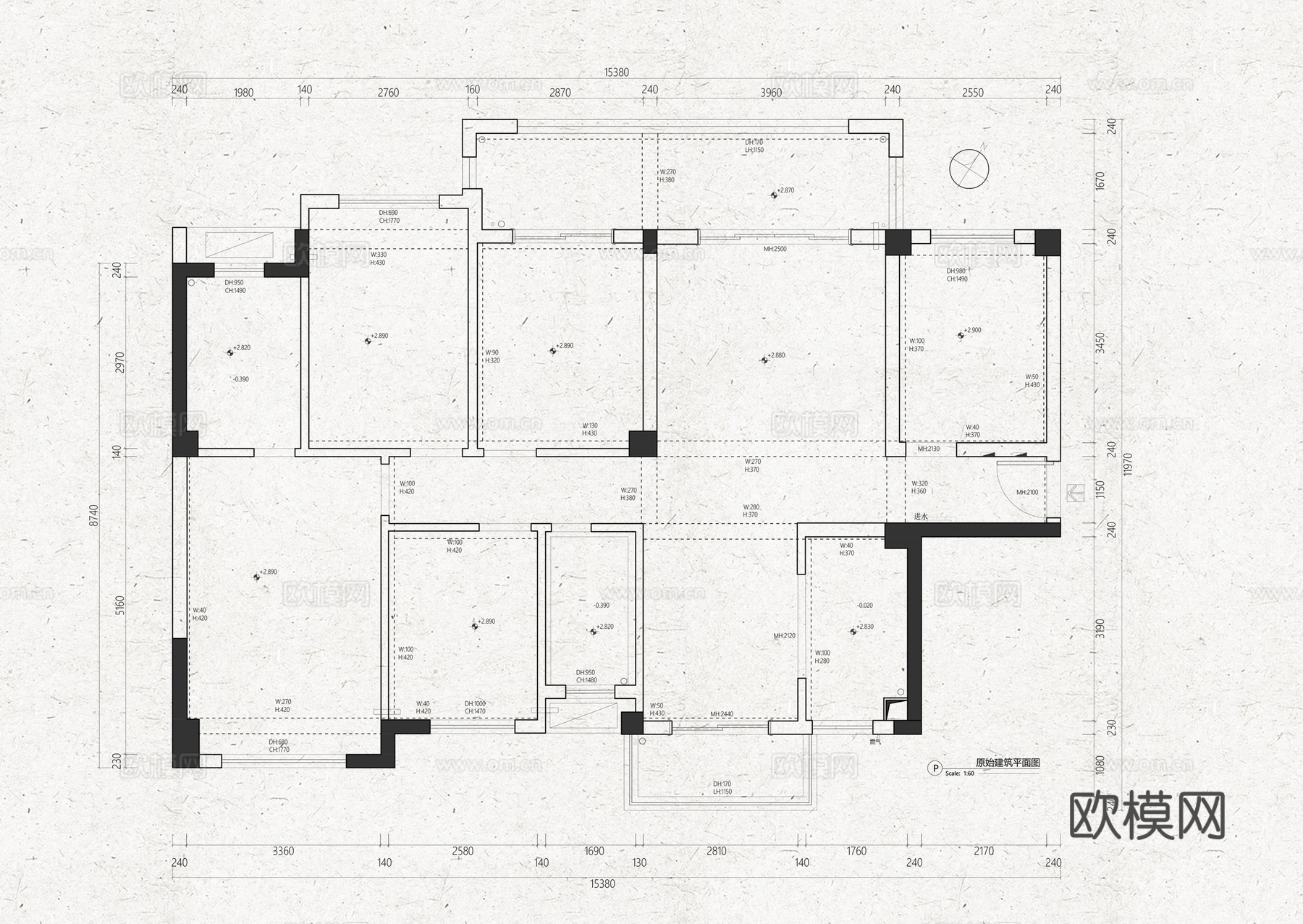 143平户型CAD施工图cad施工图