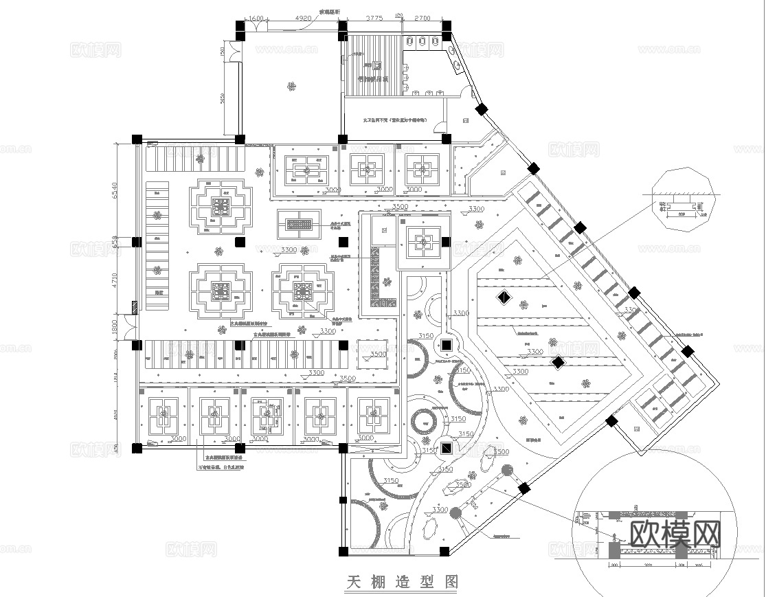 1000平茶楼 茶馆  最新全套施工图合集cad施工图