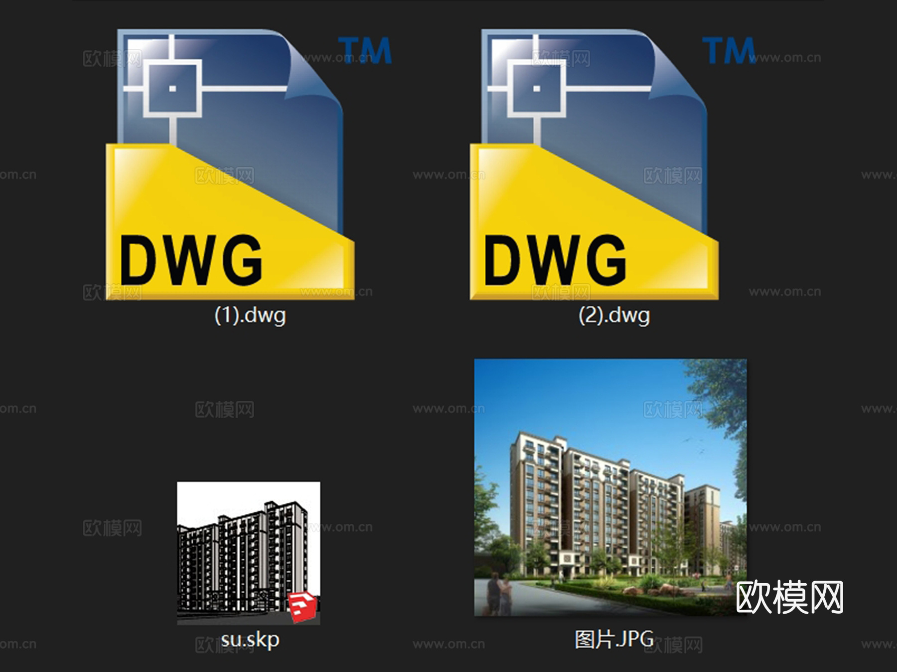 清水湾经济适用房小区规划建筑CAD施工图+SU模型cad施工图