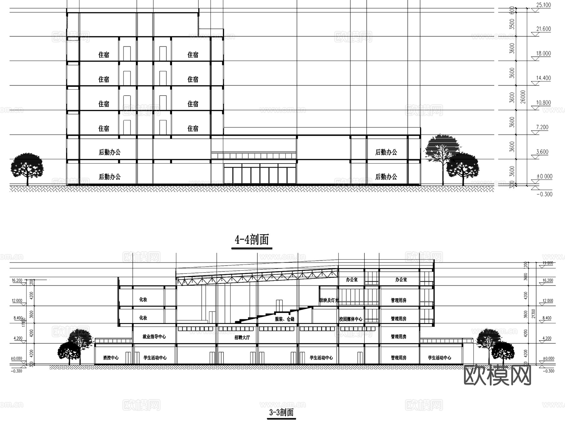 台州职业技术学院建筑CAD施工图cad施工图