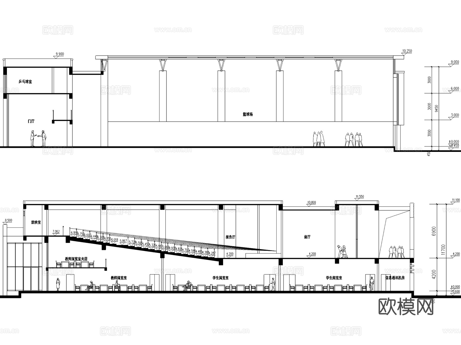 万年县珠山中学建筑规划CAD施工图cad施工图