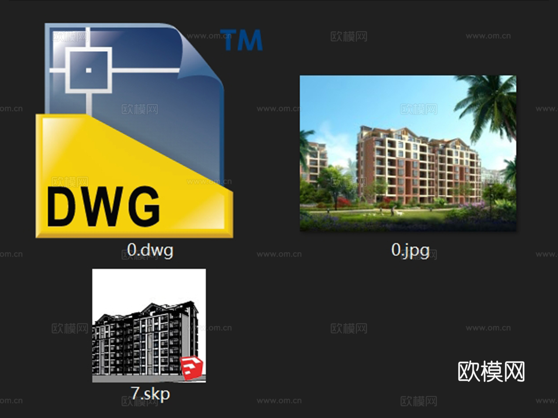 兴隆百果度假庄园小高层建筑CAD施工图+SU模型cad施工图