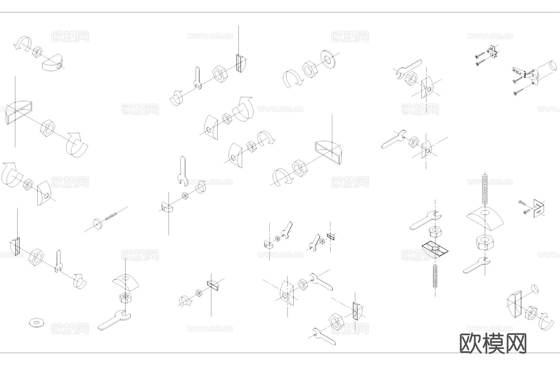 五金配件安装图块图库CAD施工图cad施工图