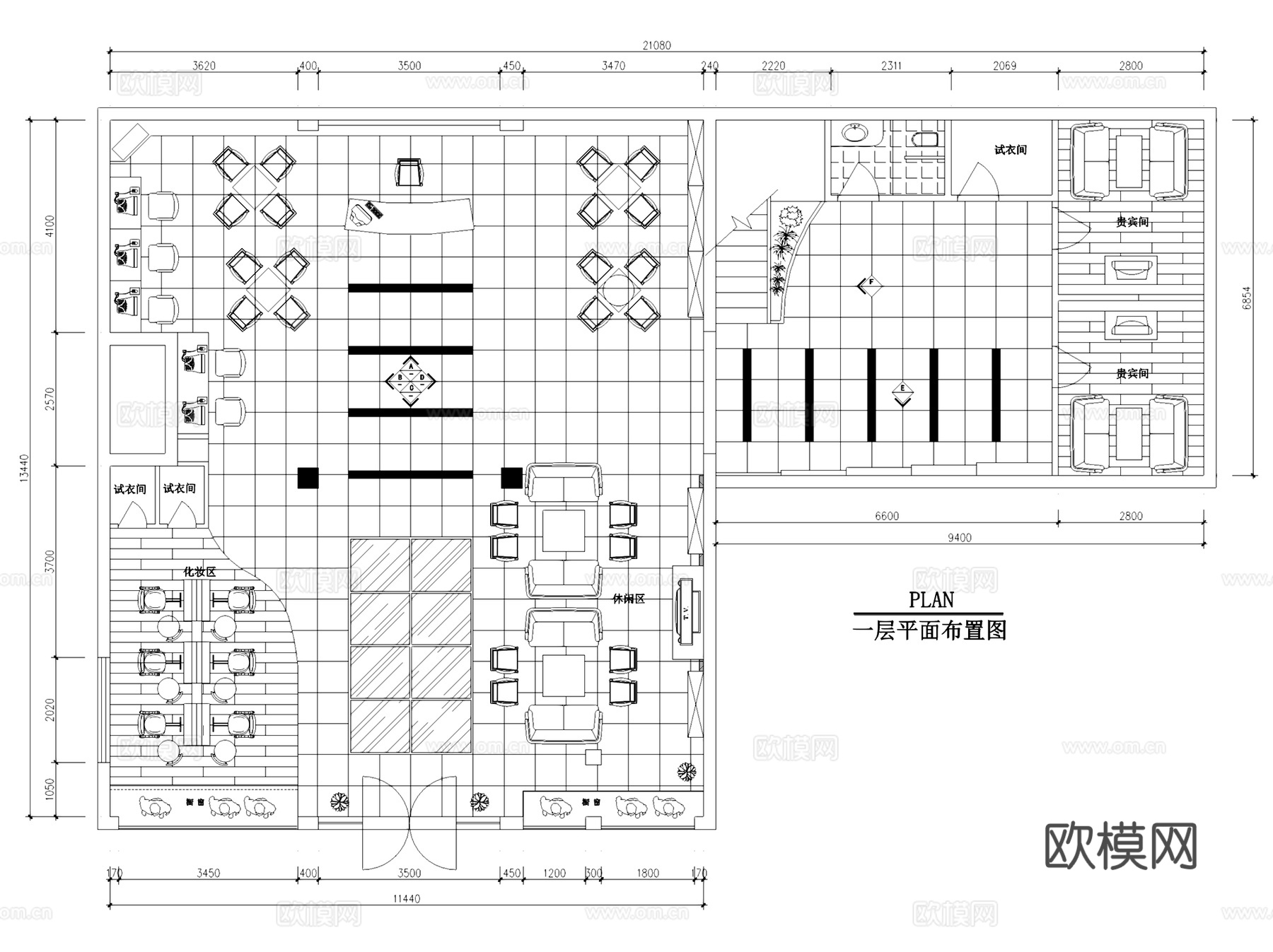 婚纱店摄影店影楼室内装饰工程CAD施工图集 18套cad施工图