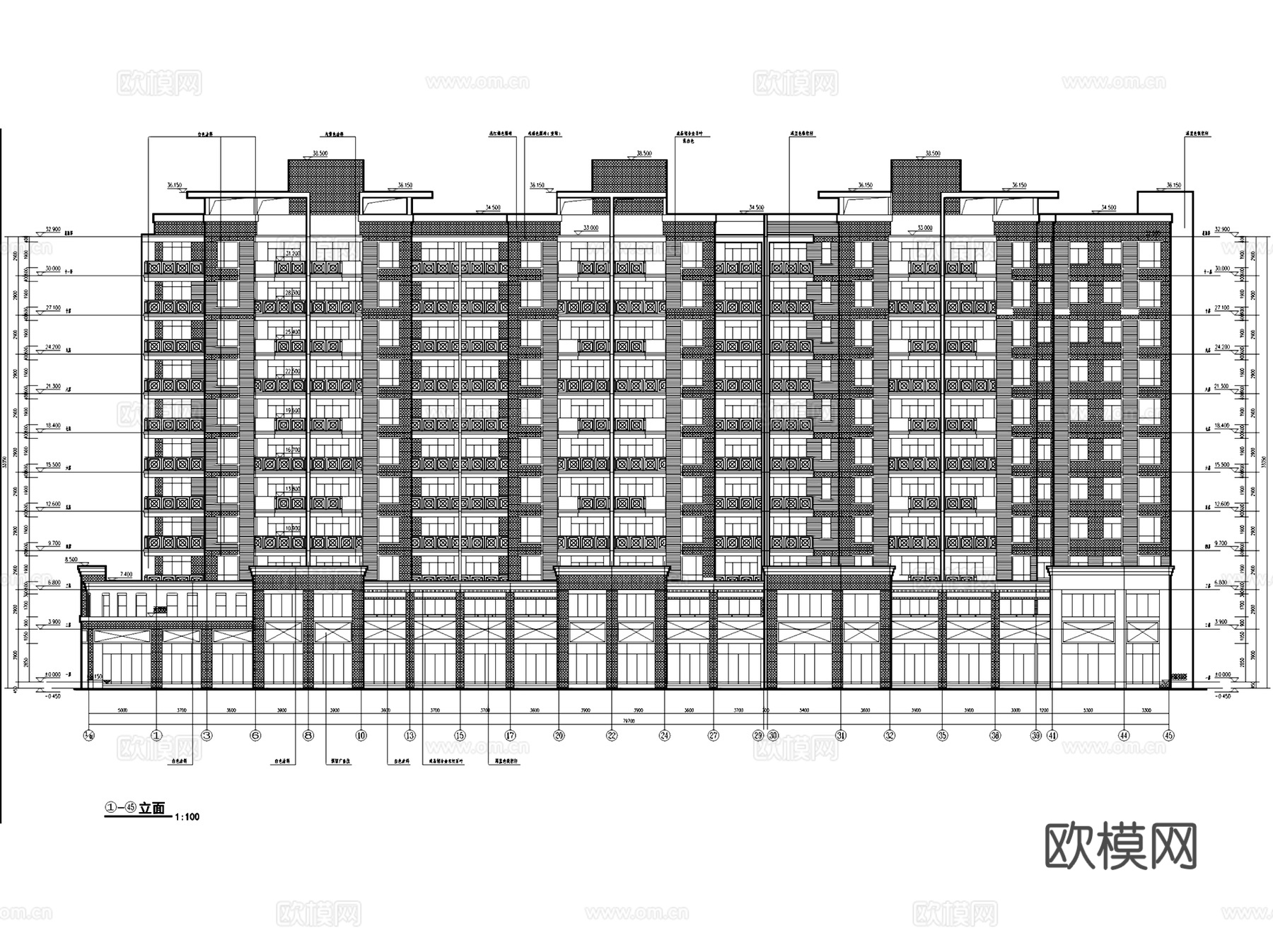 清水湾经济适用房小区规划建筑CAD施工图+SU模型cad施工图