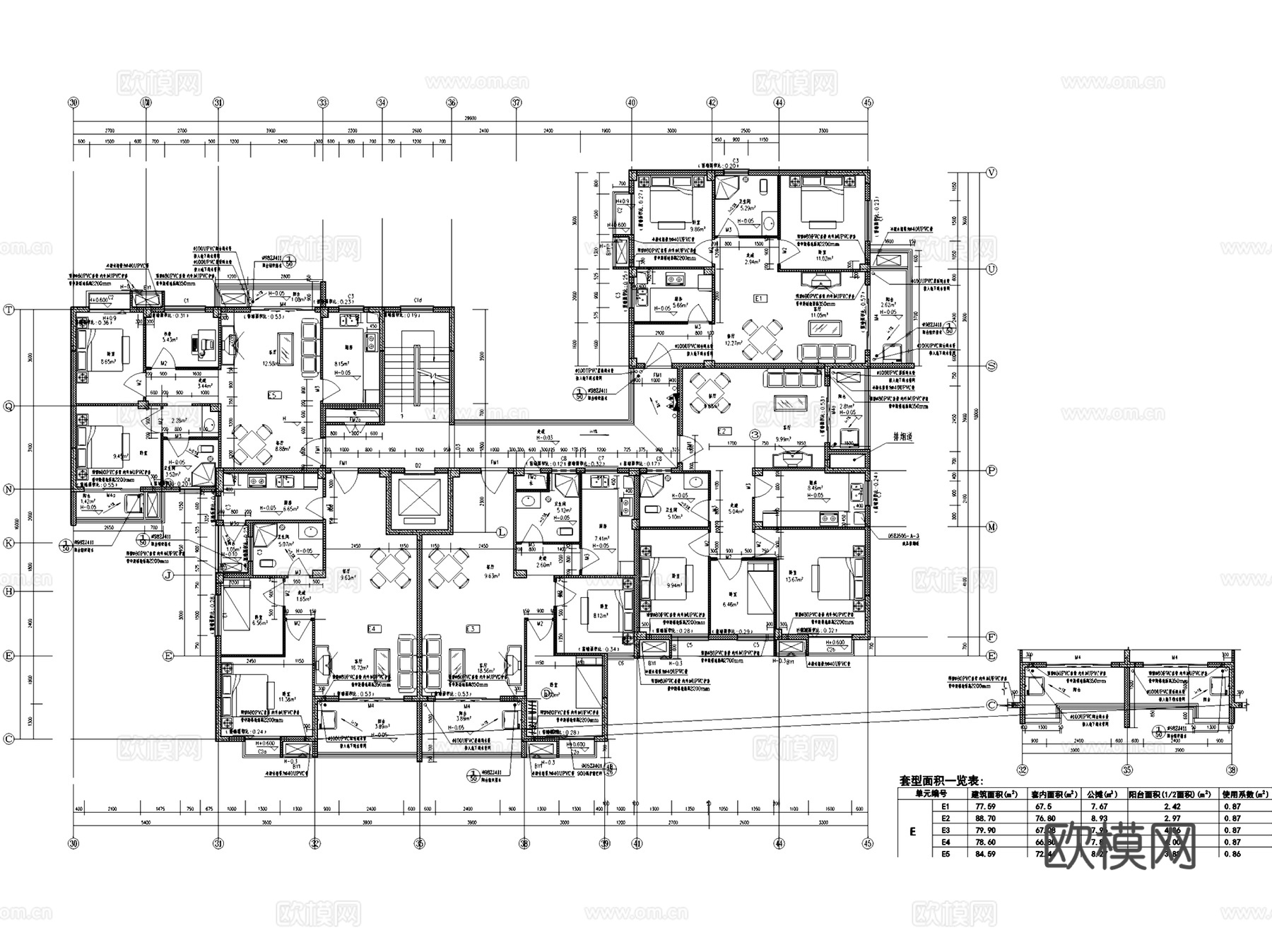 清水湾经济适用房小区规划建筑CAD施工图+SU模型cad施工图