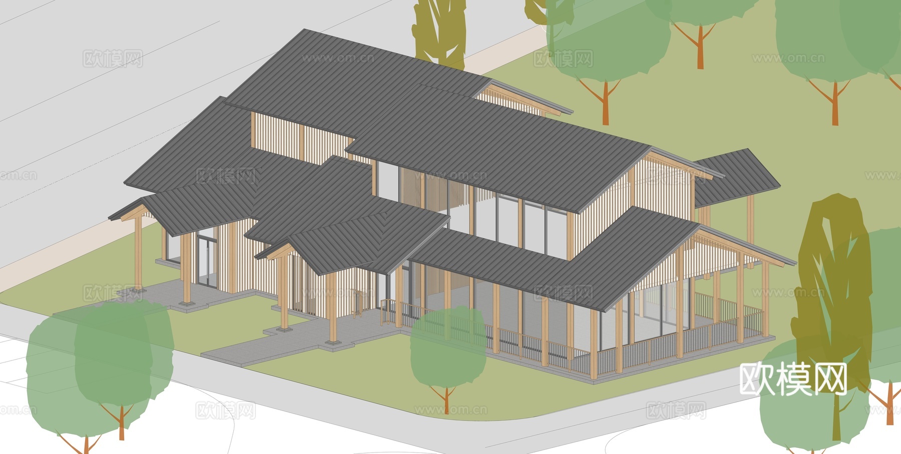 独栋别墅su模型