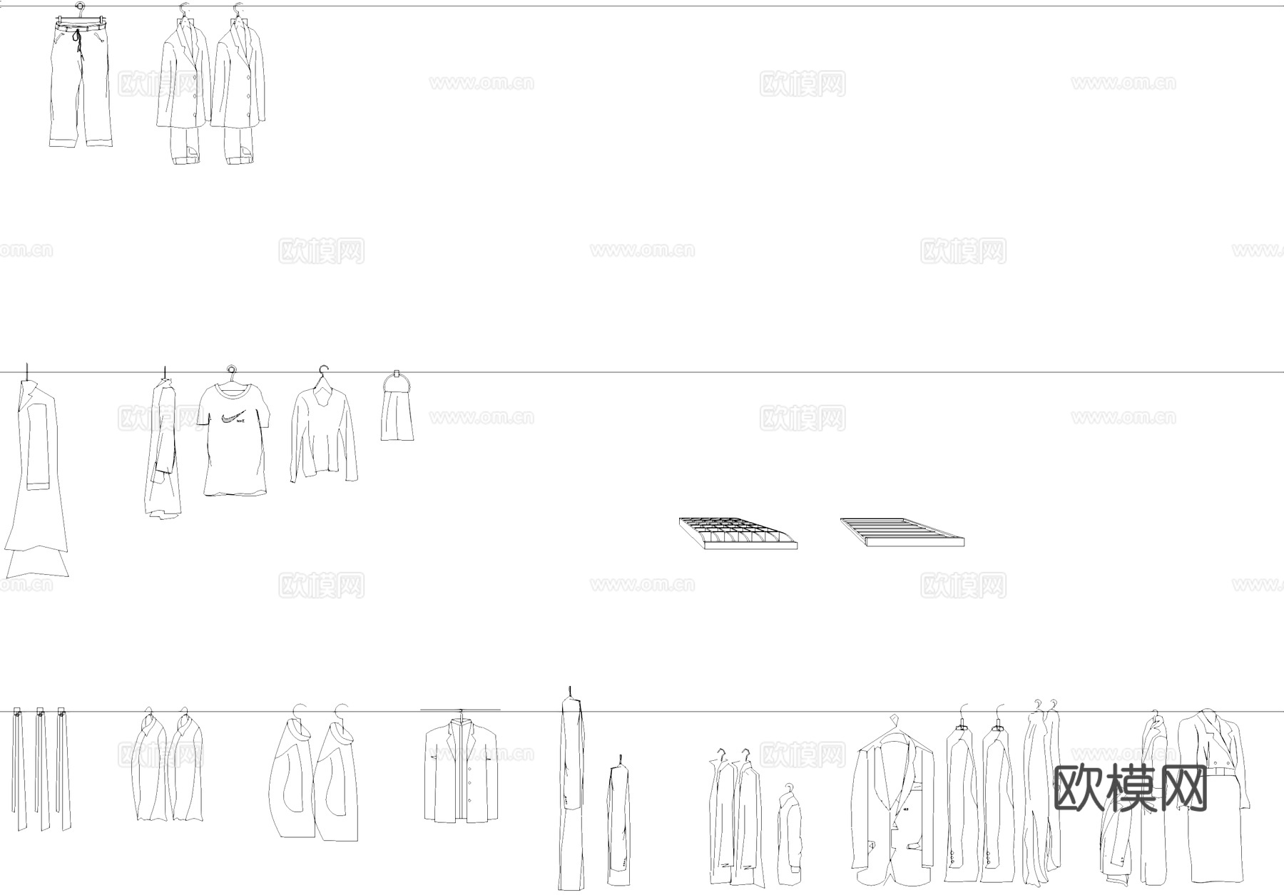 衣服裤子鞋子抱枕被褥图块图库CADcad施工图