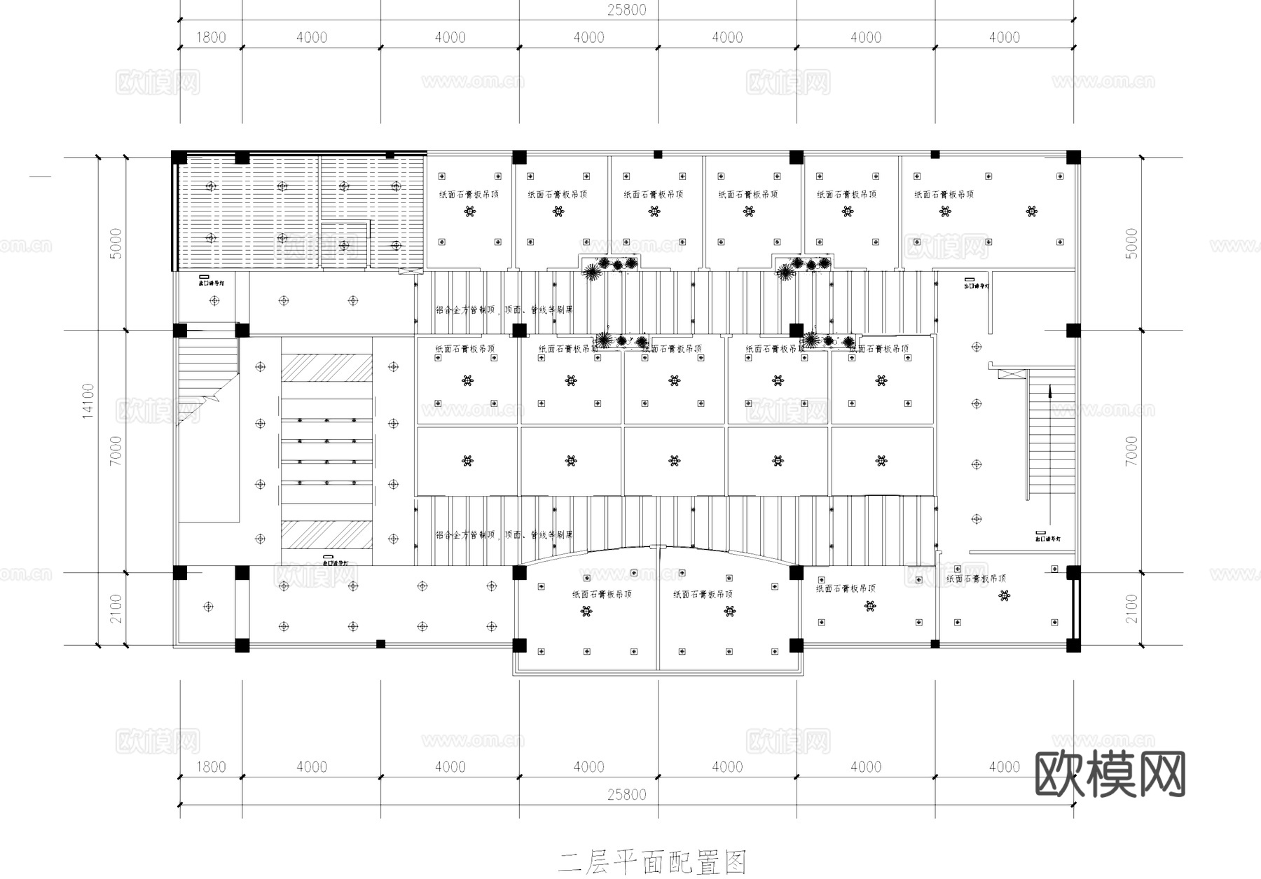 二层咖啡厅室内工装CAD施工图cad施工图