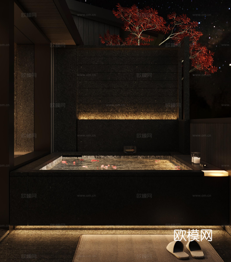 别墅阳台汤池设计、自建浴缸汤池、温泉泡池、私汤泡池cad施工图