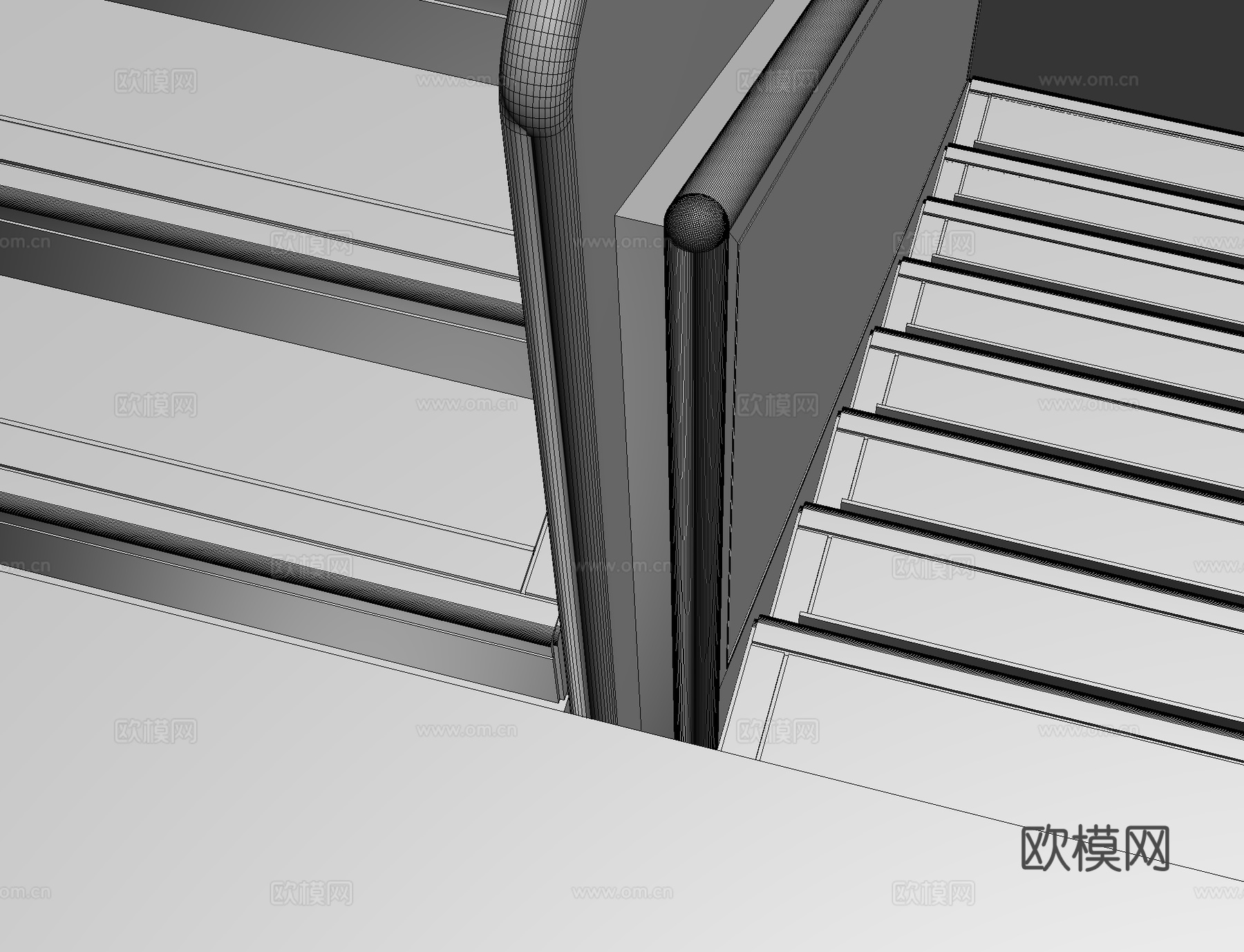 别墅楼梯大样图、楼梯踏步设计细节、复式楼梯间详图、楼梯斜吊顶cad施工图