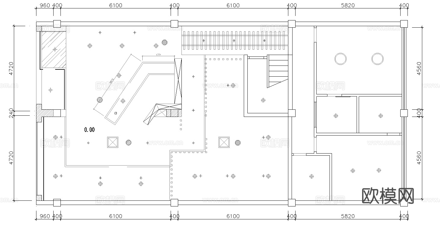 茶楼 茶馆  最新全套施工图合集cad施工图下载（渲染图4）