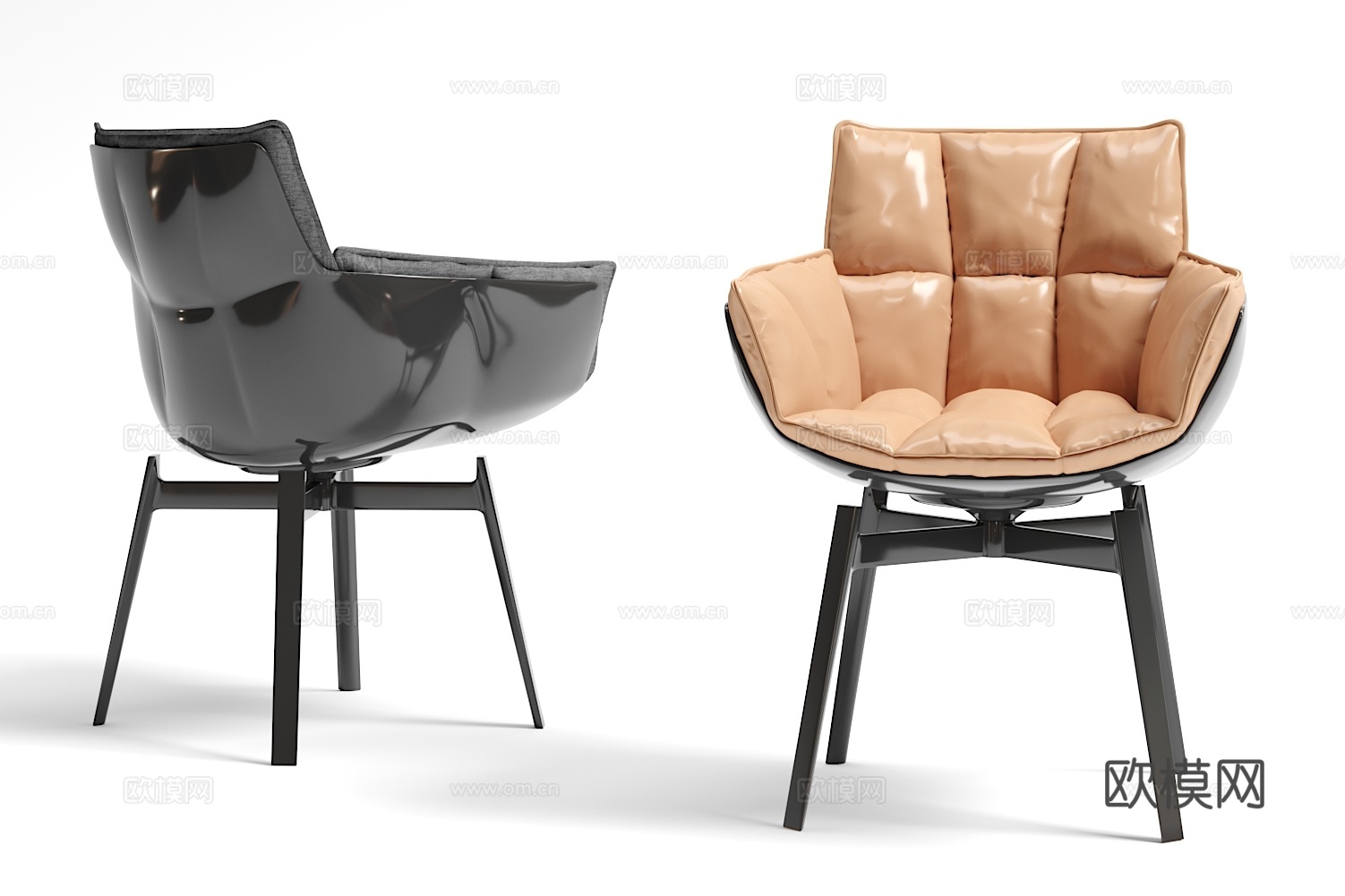 现代简约休闲椅子3d模型下载（渲染图1）