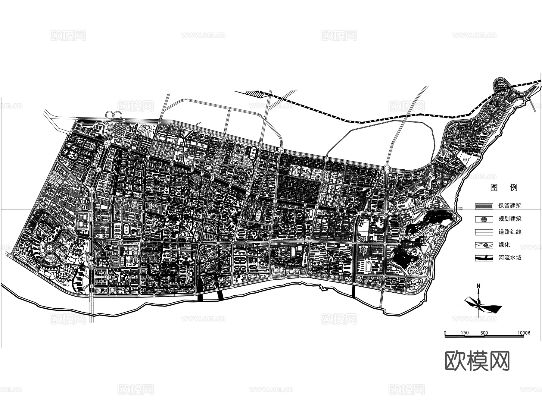 城市设计区域规划总平面CAD施工图集 50套cad施工图