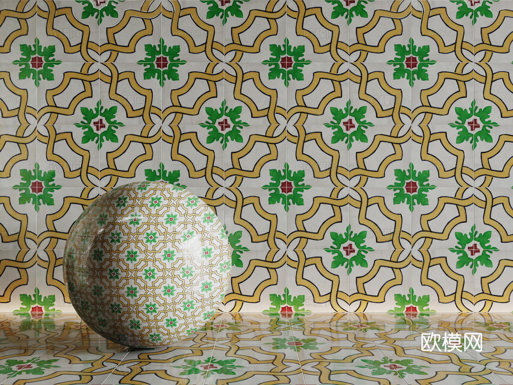 法式拼花瓷砖 厨房瓷砖 洗手间瓷砖 地砖 墙砖 花砖su模型