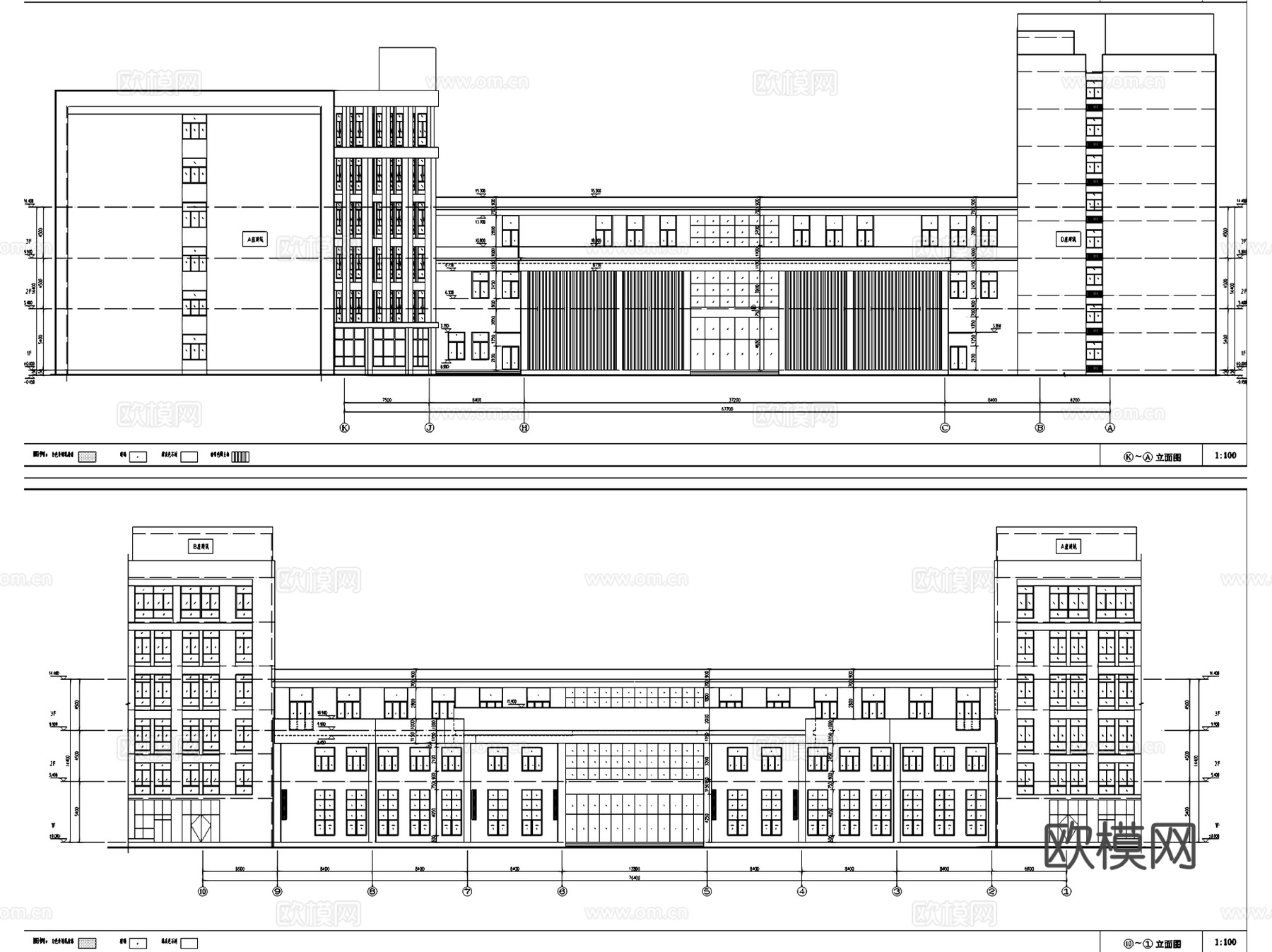 成武县养老康复中心建筑规划CAD施工图全套cad施工图