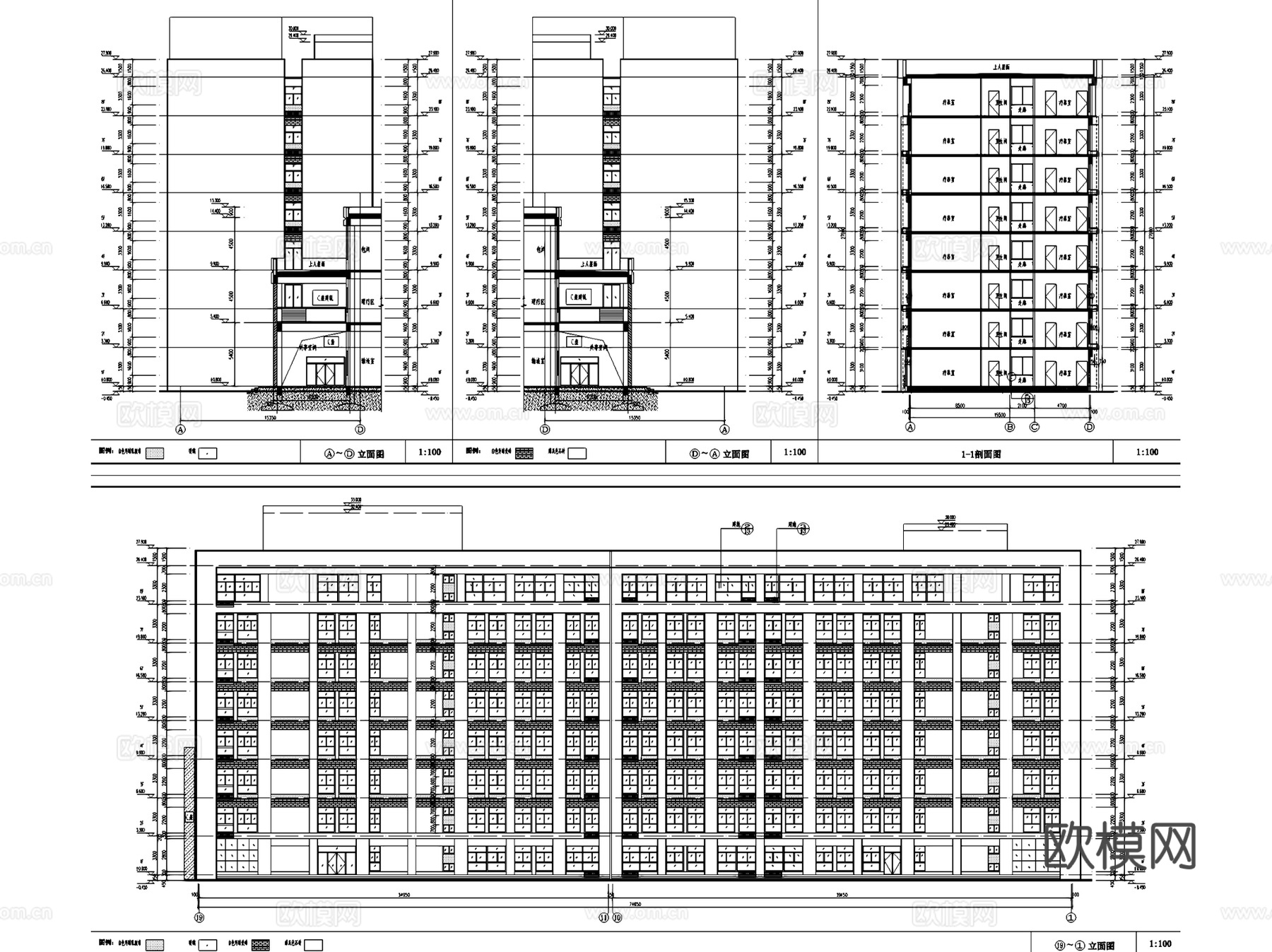 成武县养老康复中心建筑规划CAD施工图全套cad施工图
