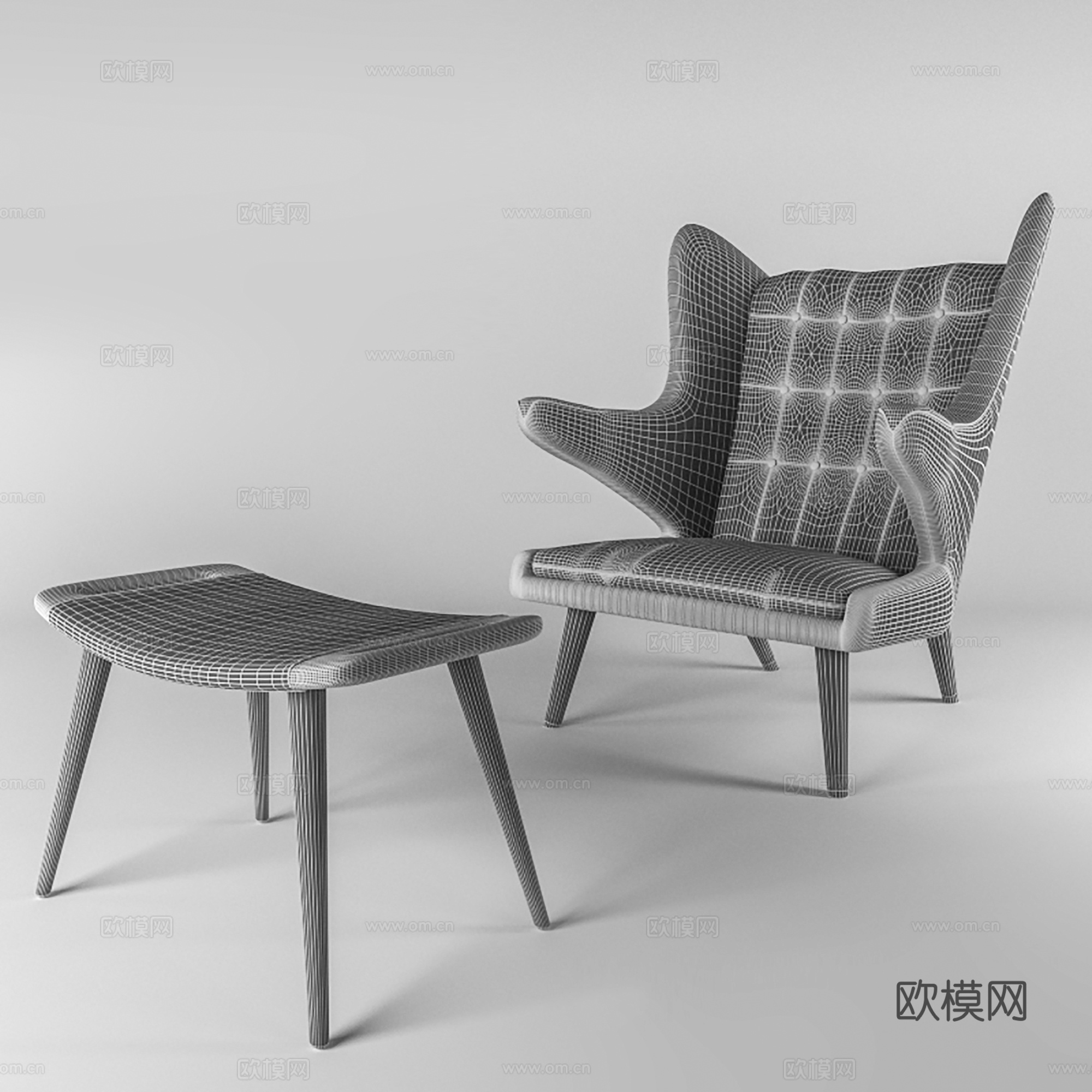 现代休闲椅子3d模型下载（渲染图2）