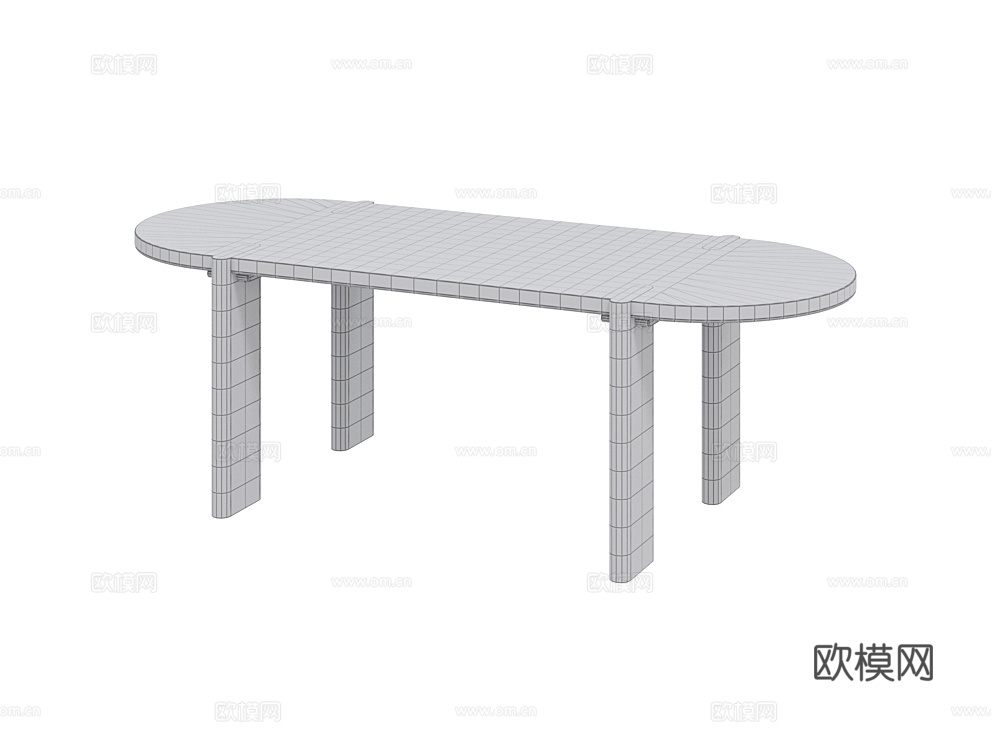 LoftDesigne 中古风餐桌3d模型下载（渲染图2）