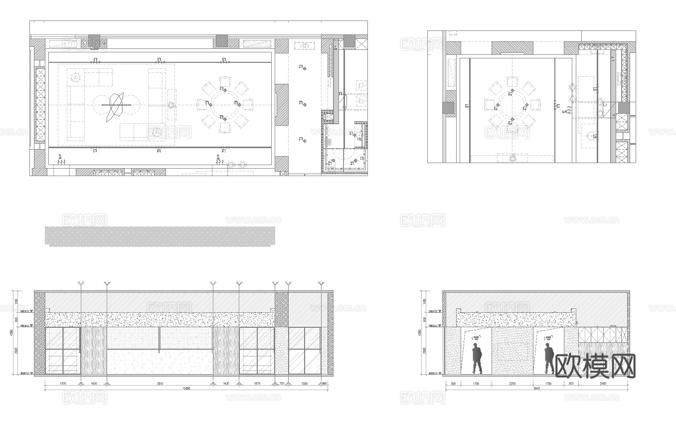 1500平办公室 最新全套办公室施工图cad施工图