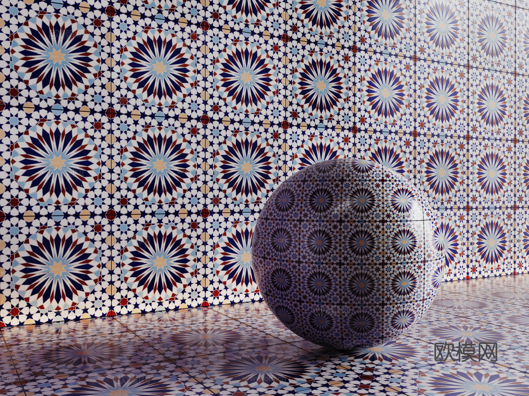 法式拼花瓷砖 厨房瓷砖 洗手间瓷砖 地砖 墙砖 花砖su模型