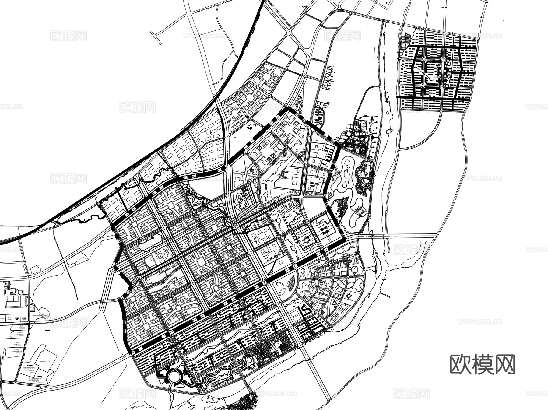 城市设计区域规划总平面CAD施工图集 50套cad施工图