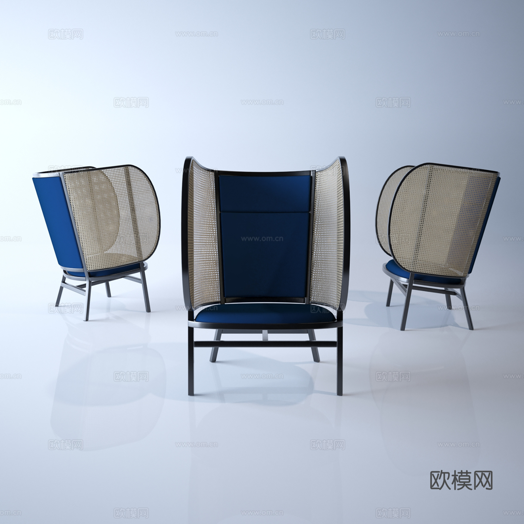 现代休闲椅子3d模型下载（渲染图2）