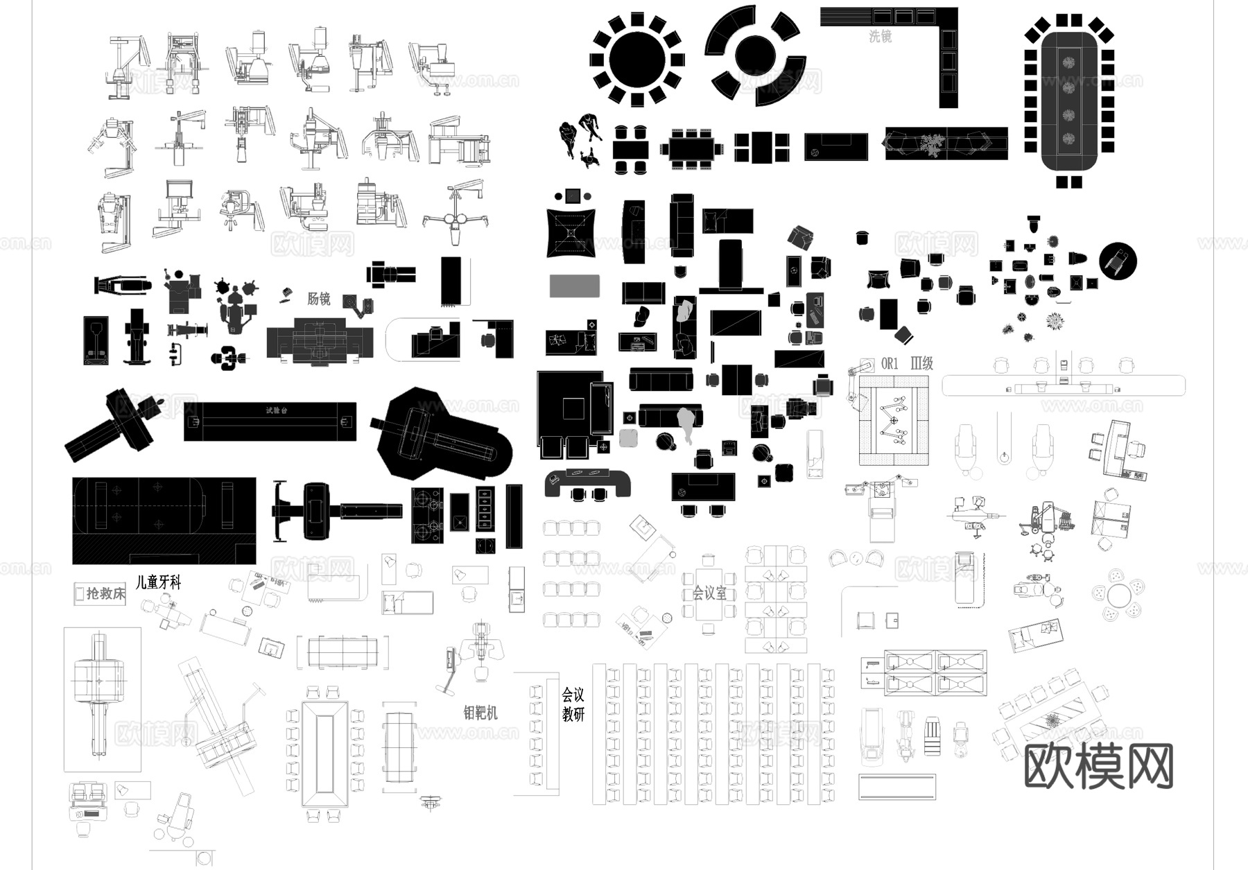 医疗器械设备CAD图库cad施工图