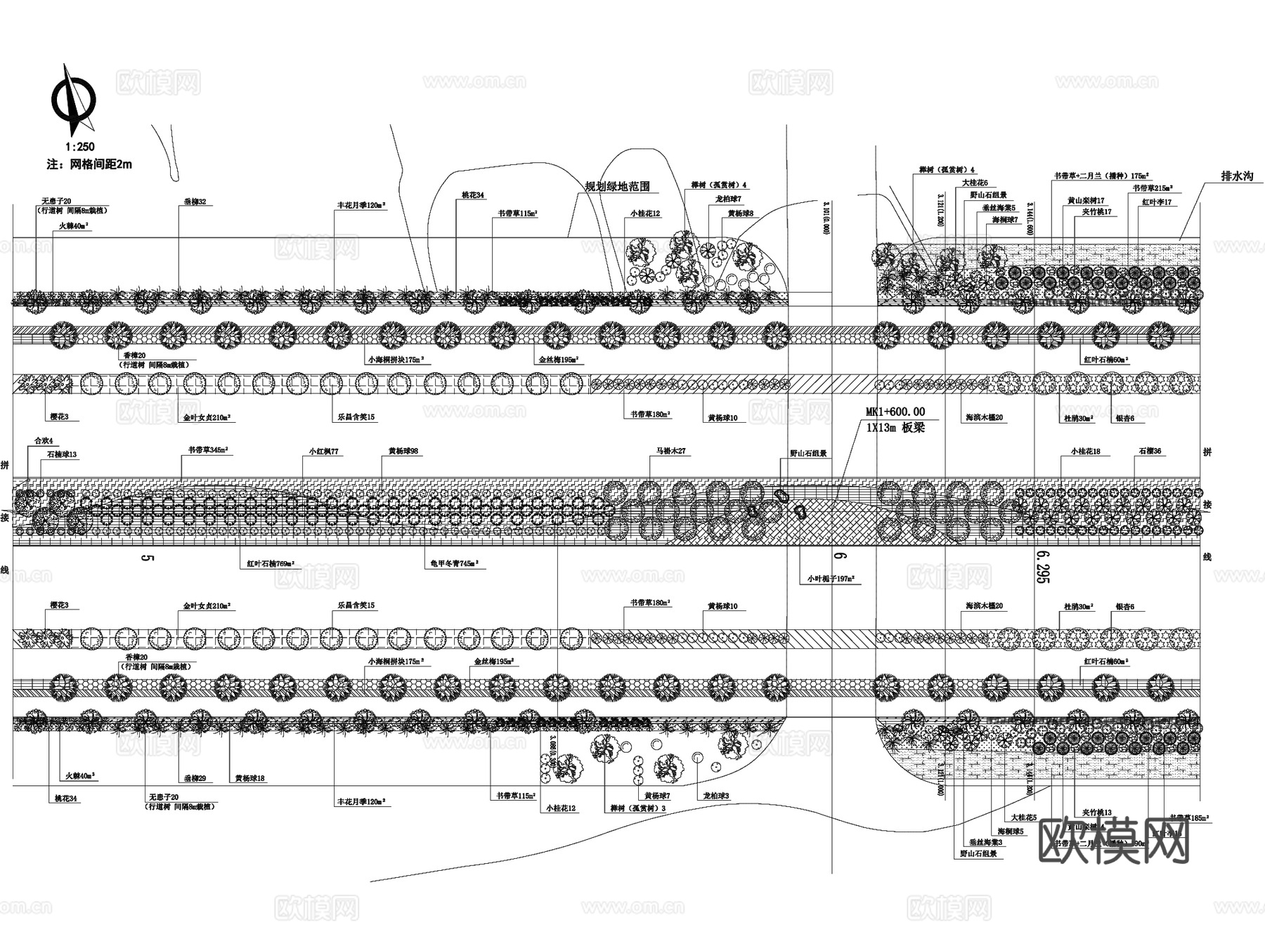 城市道路景观规划设计CAD施工图集 25套cad施工图