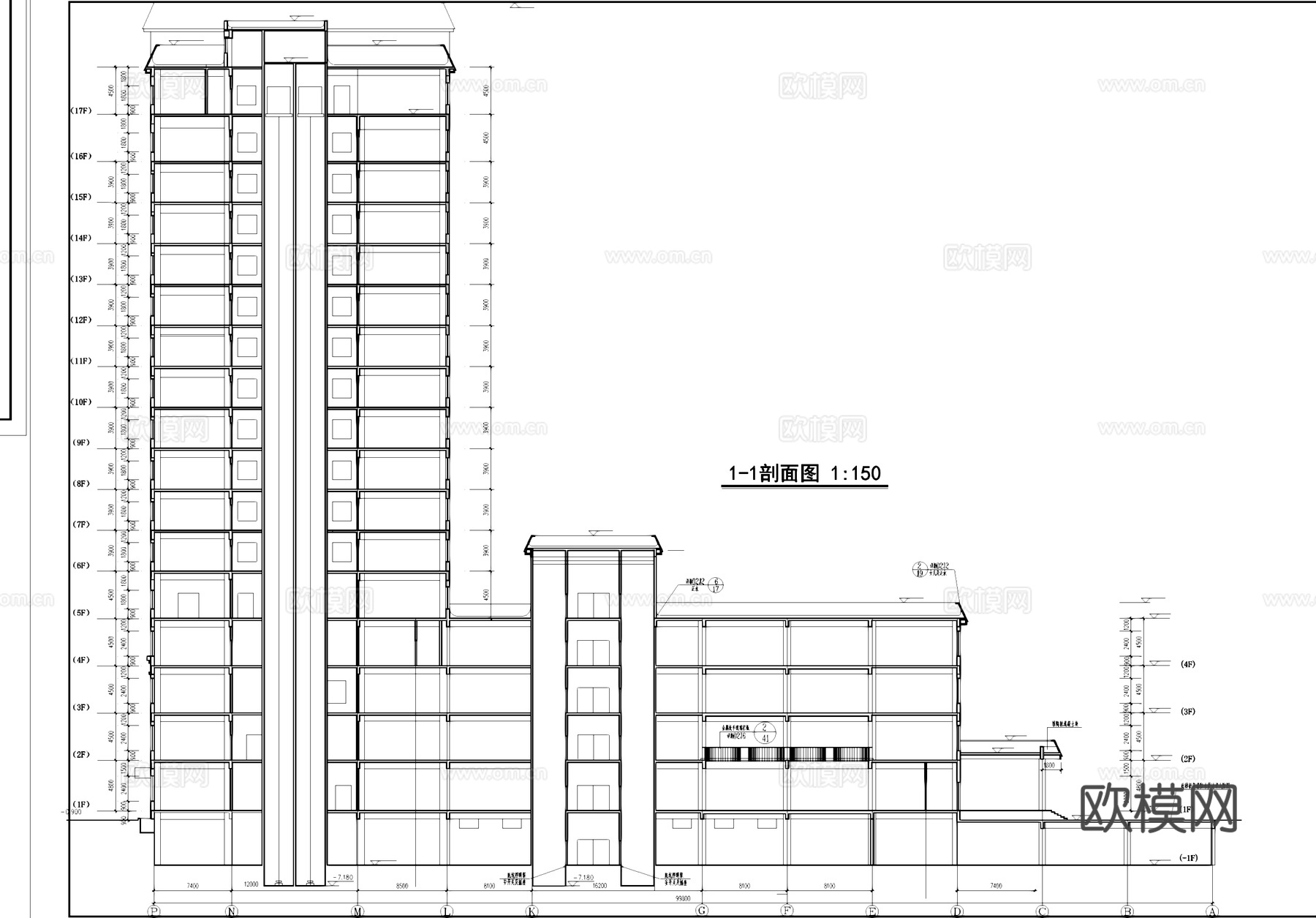 18层中医院门诊住院综合楼建筑CAD施工图全套cad施工图
