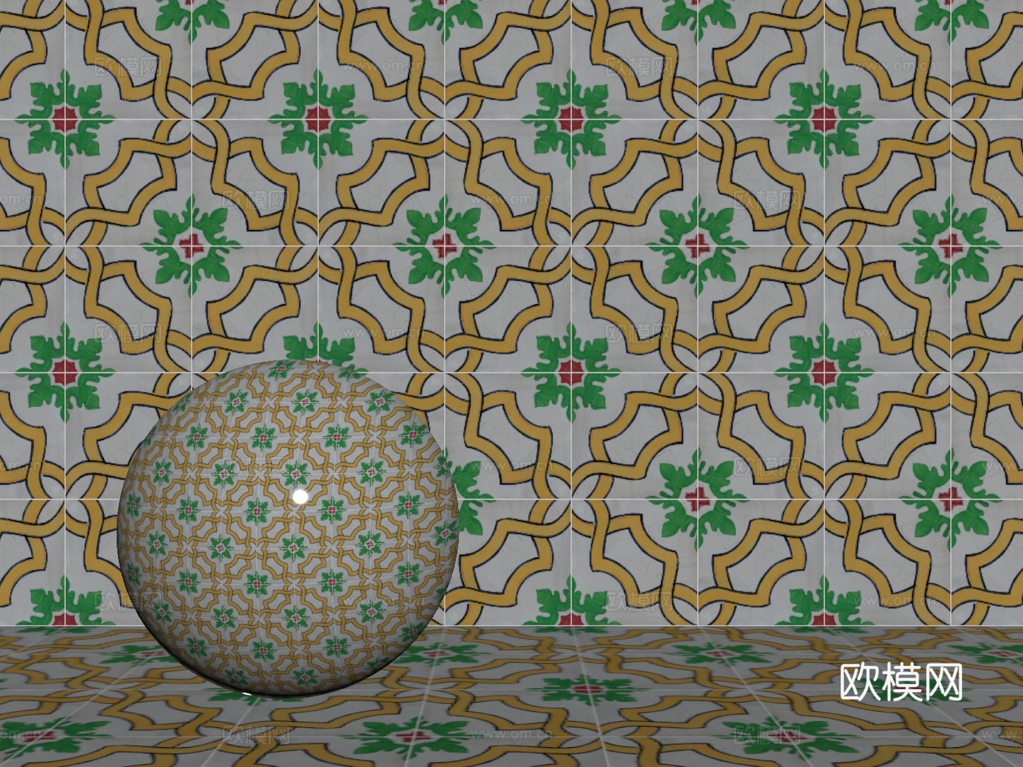 法式拼花瓷砖 厨房瓷砖 洗手间瓷砖 地砖 墙砖 花砖su模型