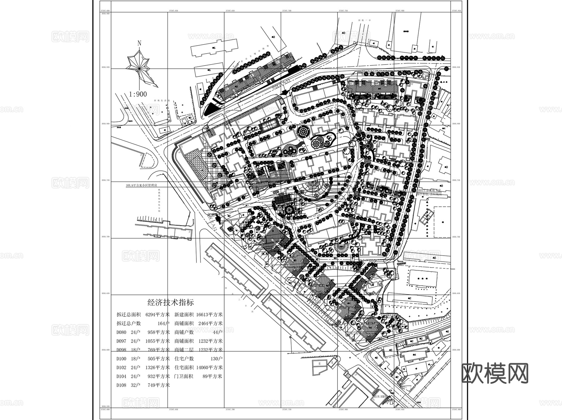 大区住宅景观规划总平面CAD施工图集 80套cad施工图