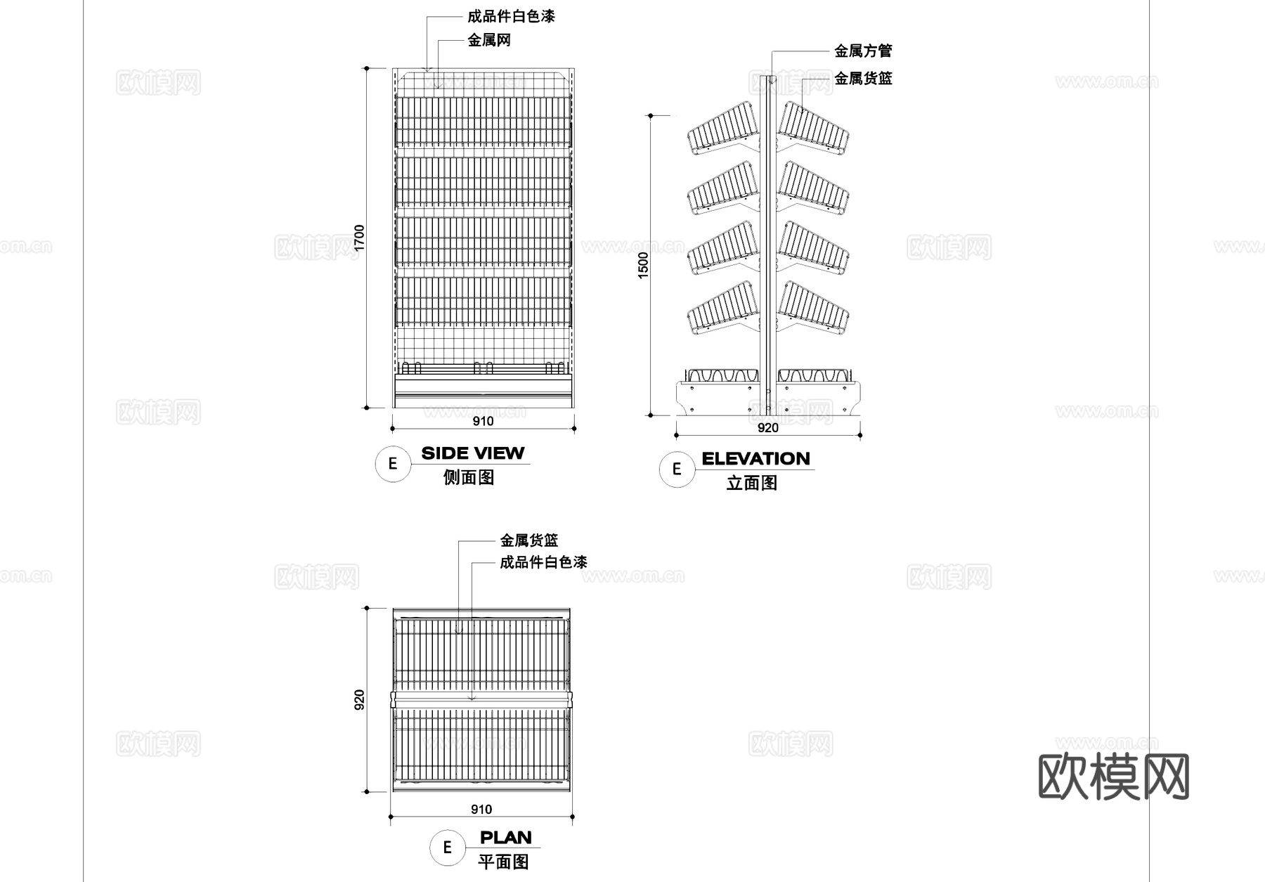 超市货架商品架CAD详图cad施工图