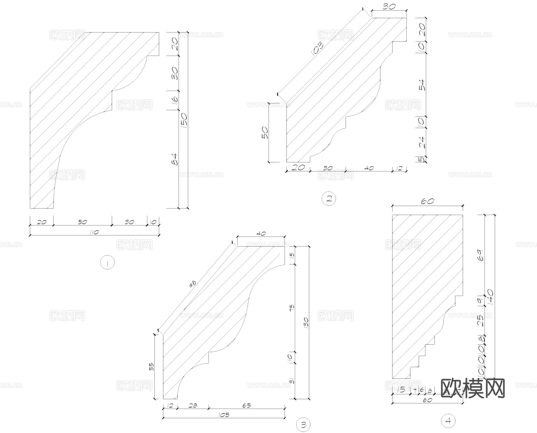 装饰线节点大样CAD施工详图cad施工图