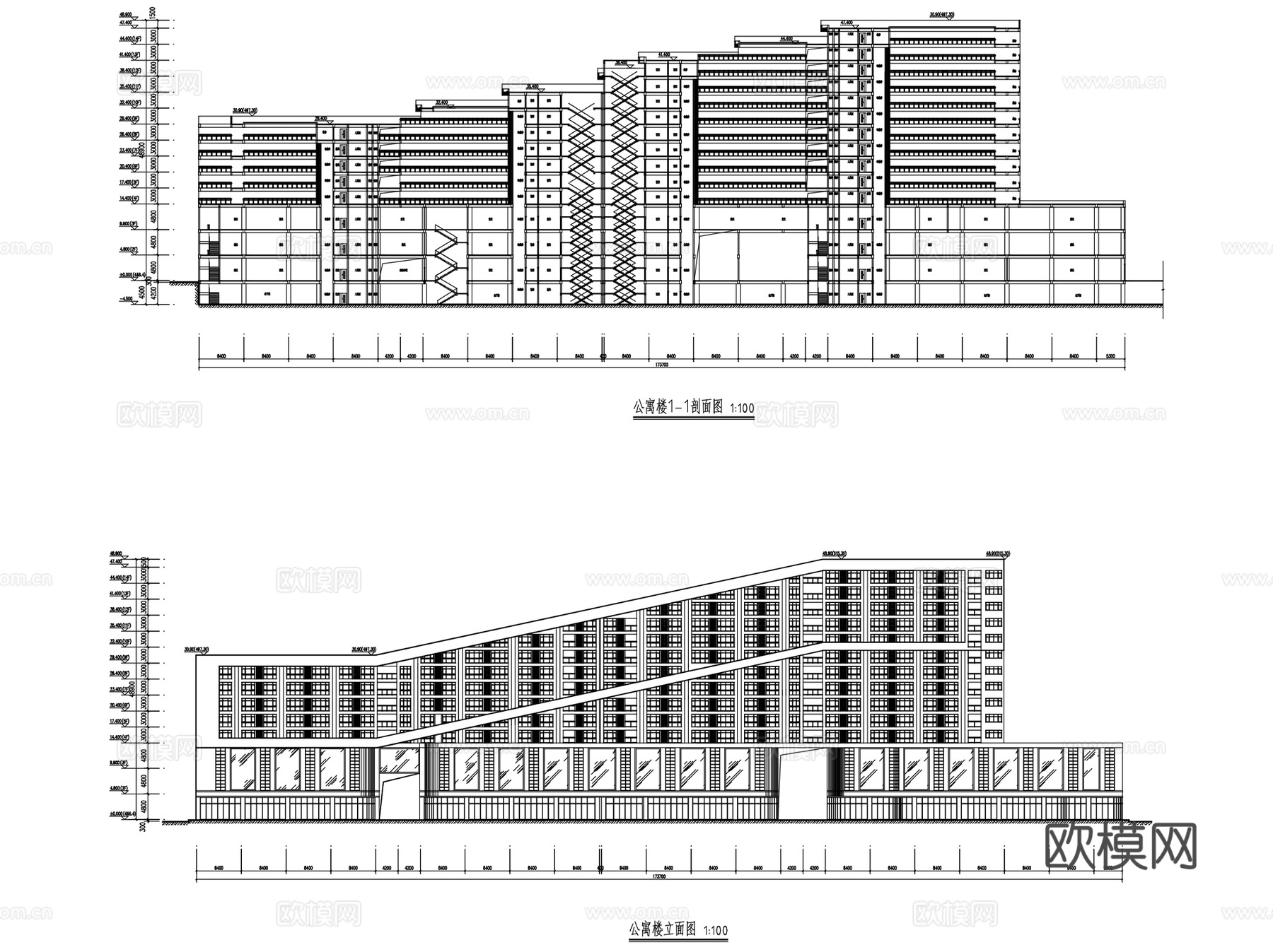 恩施时代家具城商住办综合体建筑CAD施工图整套+文本cad施工图