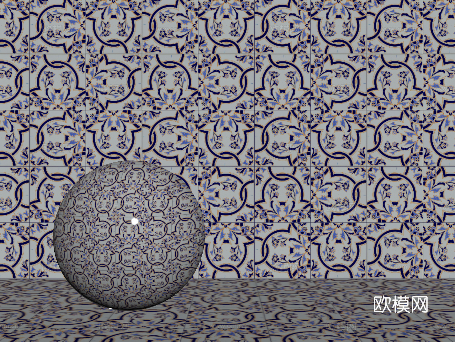 法式拼花瓷砖 厨房瓷砖 洗手间瓷砖 地砖 墙砖 花砖su模型